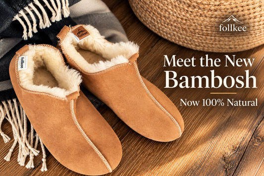 Natural Sheepskin Slippers with Leather Soles – 100% Natural Wool Barefoot House Shoes