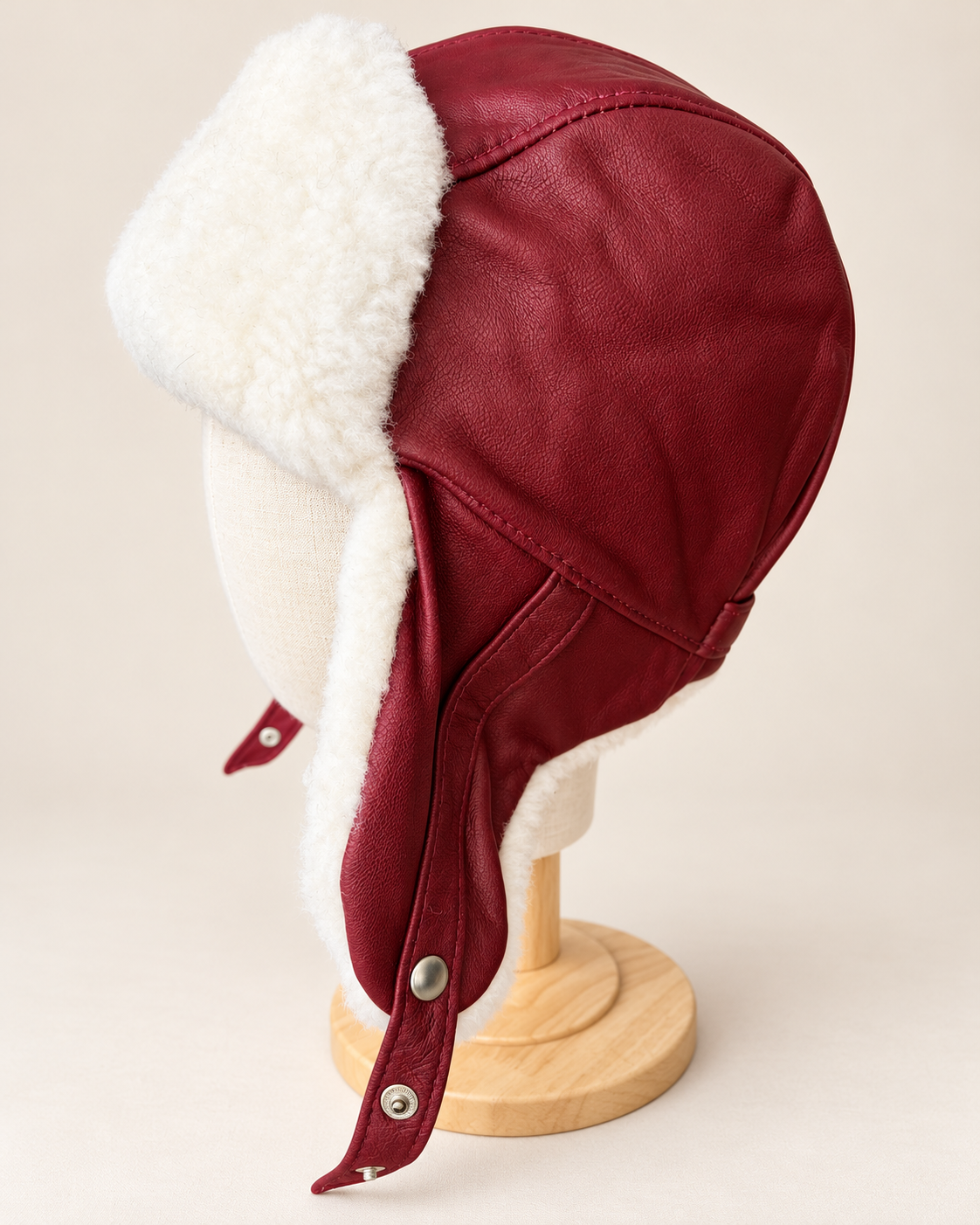Sheepskin Aviator Hat for Teens, Women & Men – Genuine Leather & Merino Wool