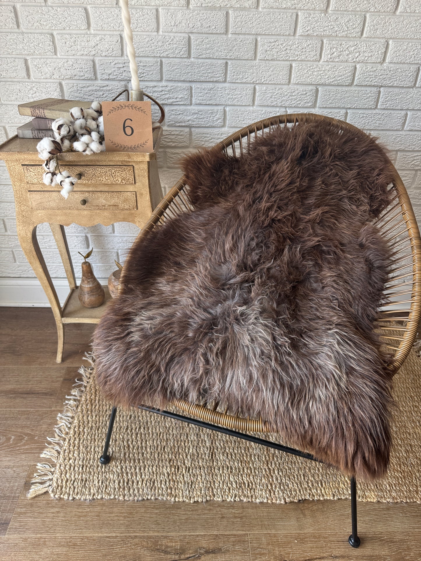 Follkee Rustic Icelandic Sheepskin Rug Throw Fur Rug Sheepskin Rug throw, natural sheepskin, real sheepskin rug, chair throw, all natural MEL41