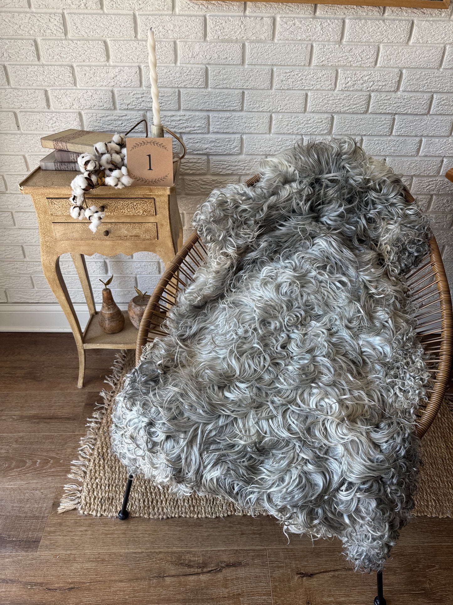 🐑 Beautiful Genuine Gotland Sheepskin Rug — Long Wool 2–3"+, Organic & Sustainable