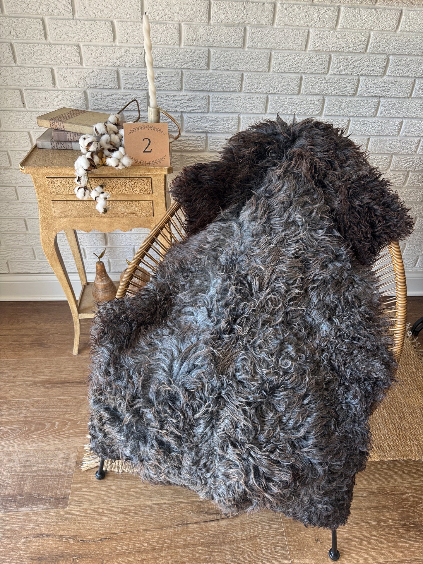 🐑 Beautiful Genuine Gotland Sheepskin Rug — Long Wool 2–3"+, Organic & Sustainable