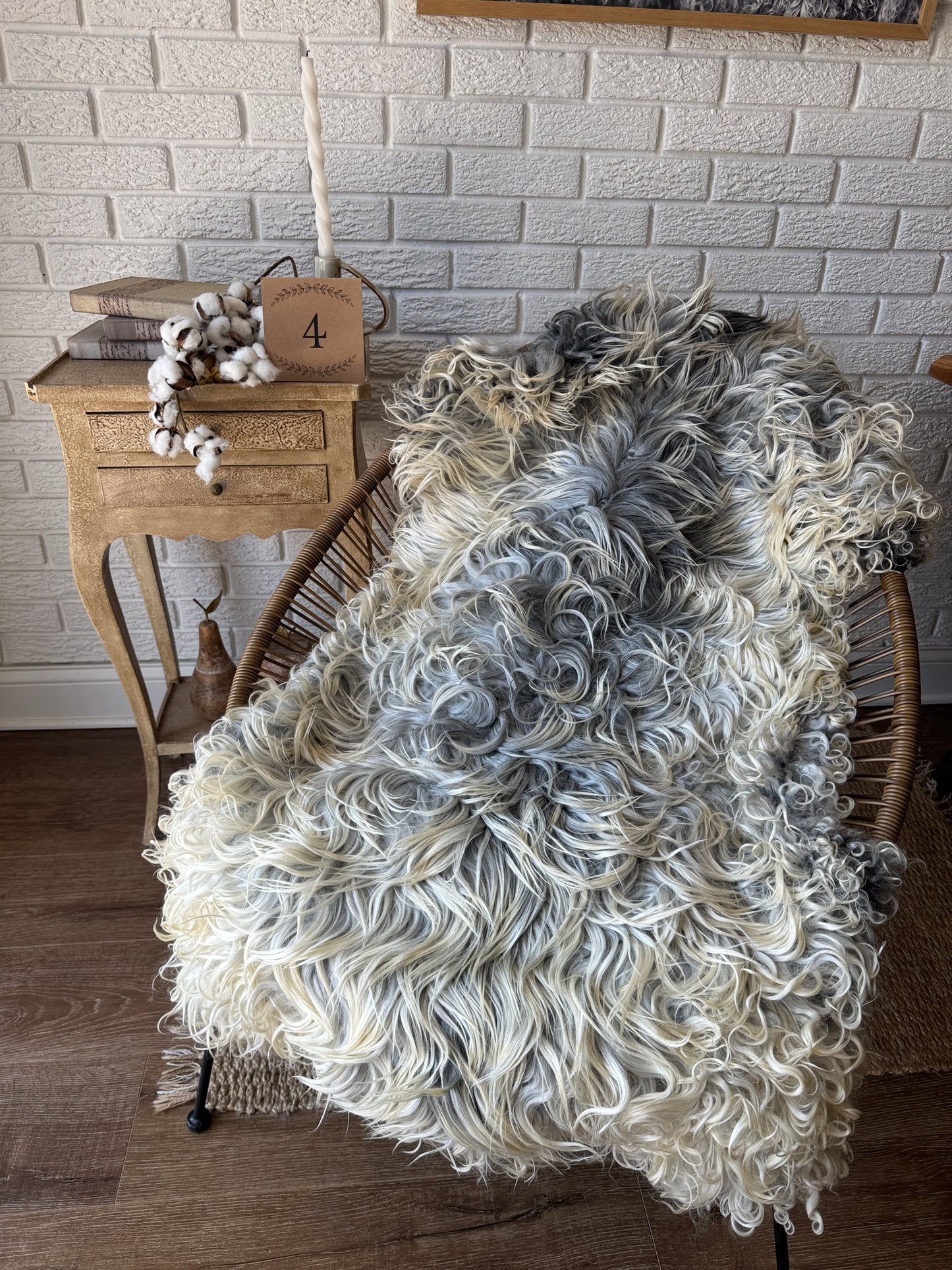 🐑 Beautiful Genuine Gotland Sheepskin Rug — Long Wool 2–3"+, Organic & Sustainable