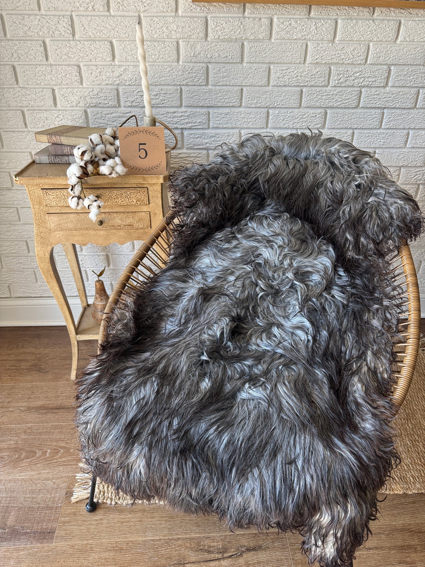 🐑 Beautiful Genuine Gotland Sheepskin Rug — Long Wool 2–3"+, Organic & Sustainable