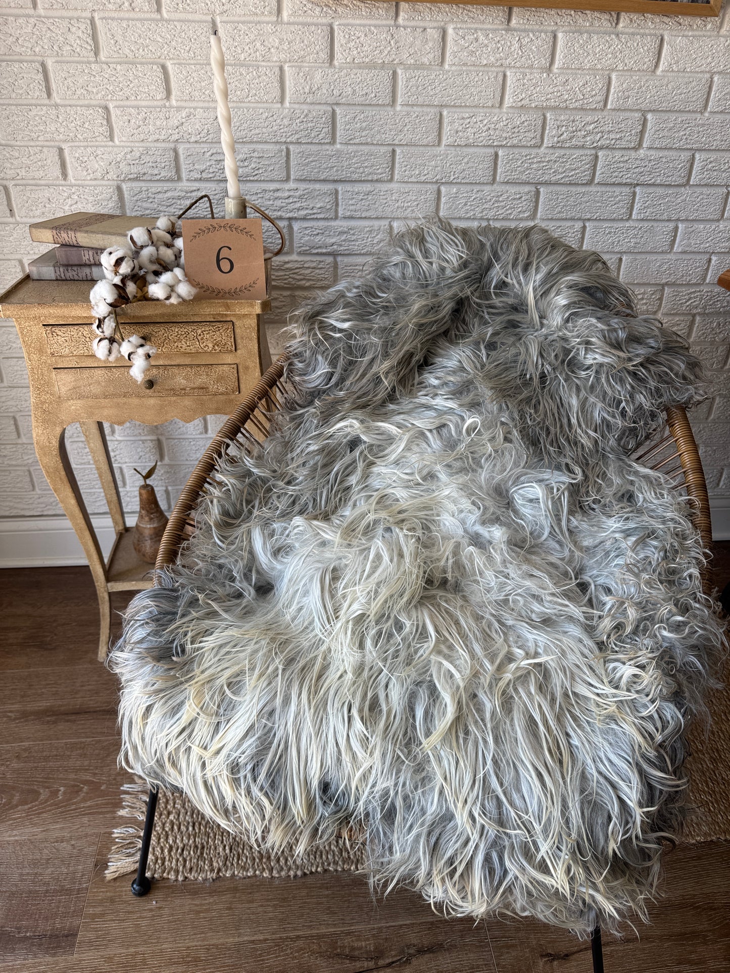 🐑 Beautiful Genuine Gotland Sheepskin Rug — Long Wool 2–3"+, Organic & Sustainable