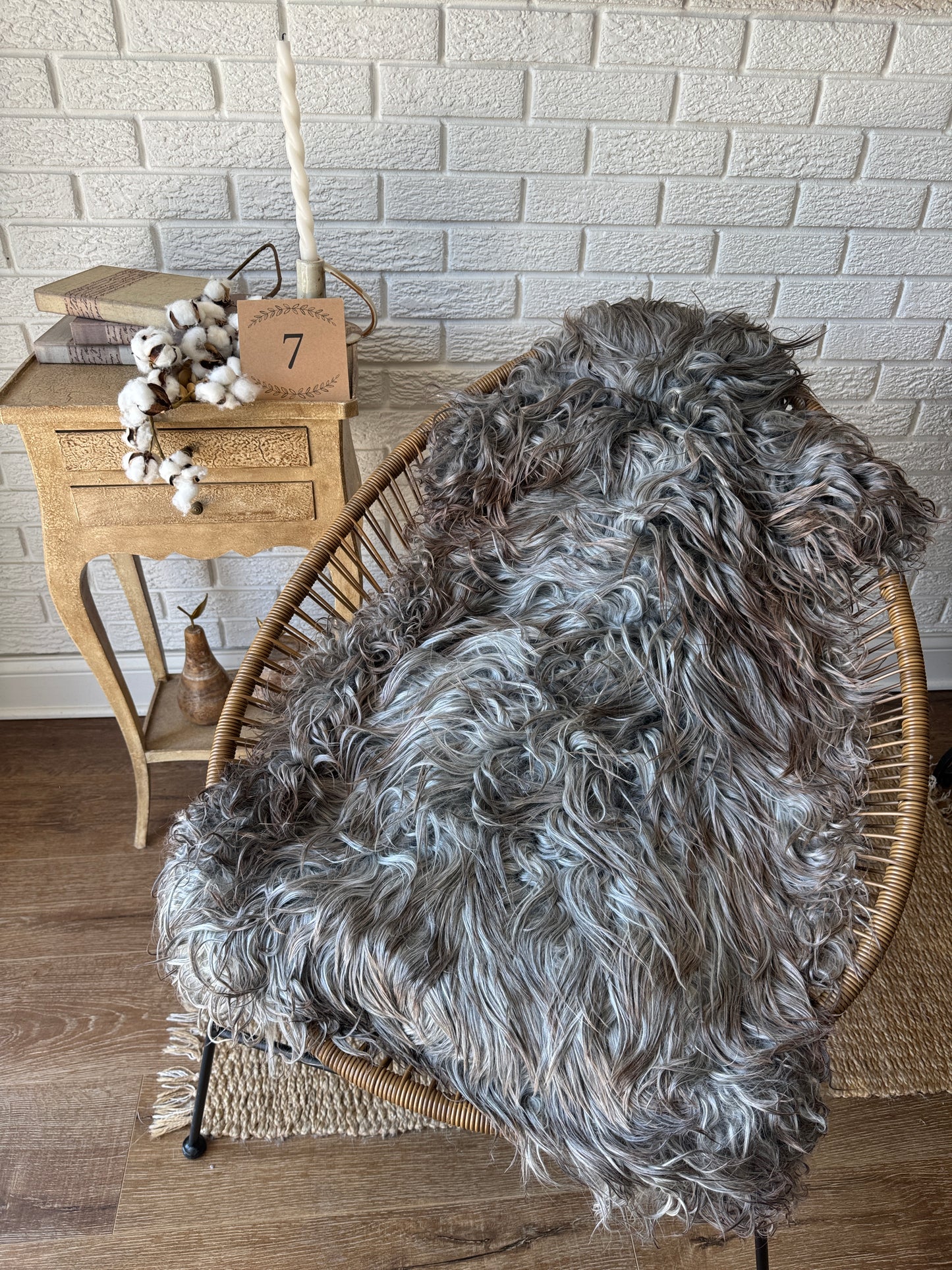 🐑 Beautiful Genuine Gotland Sheepskin Rug — Long Wool 2–3"+, Organic & Sustainable