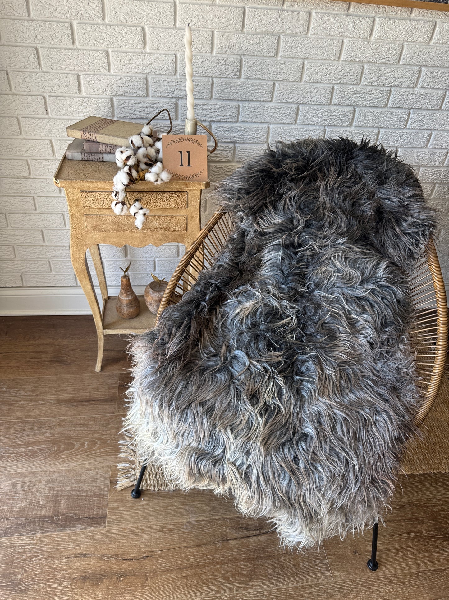 🐑 Beautiful Genuine Gotland Sheepskin Rug — Long Wool 2–3"+, Organic & Sustainable