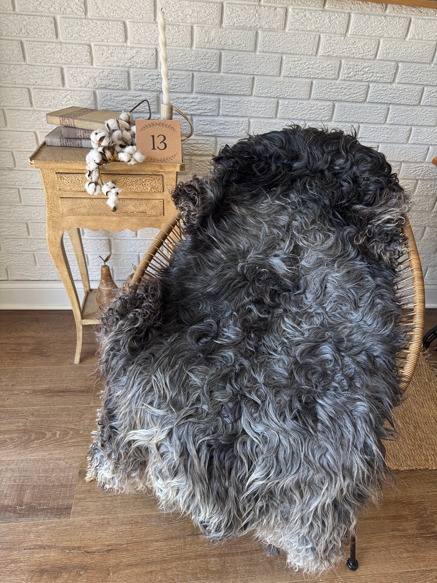 🐑 Beautiful Genuine Gotland Sheepskin Rug — Long Wool 2–3"+, Organic & Sustainable