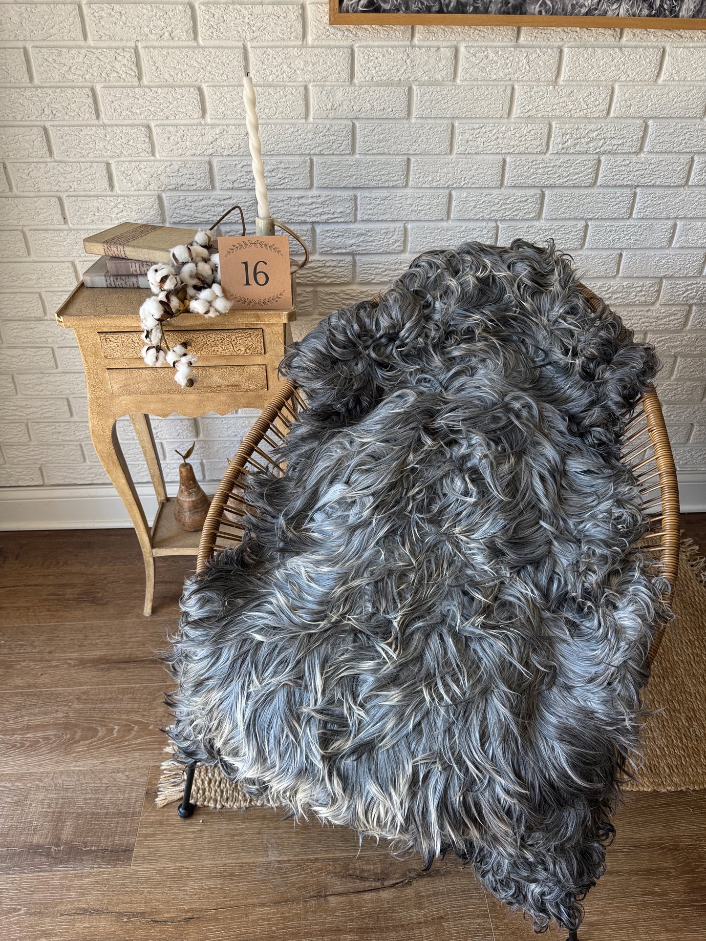 🐑 Beautiful Genuine Gotland Sheepskin Rug — Long Wool 2–3"+, Organic & Sustainable