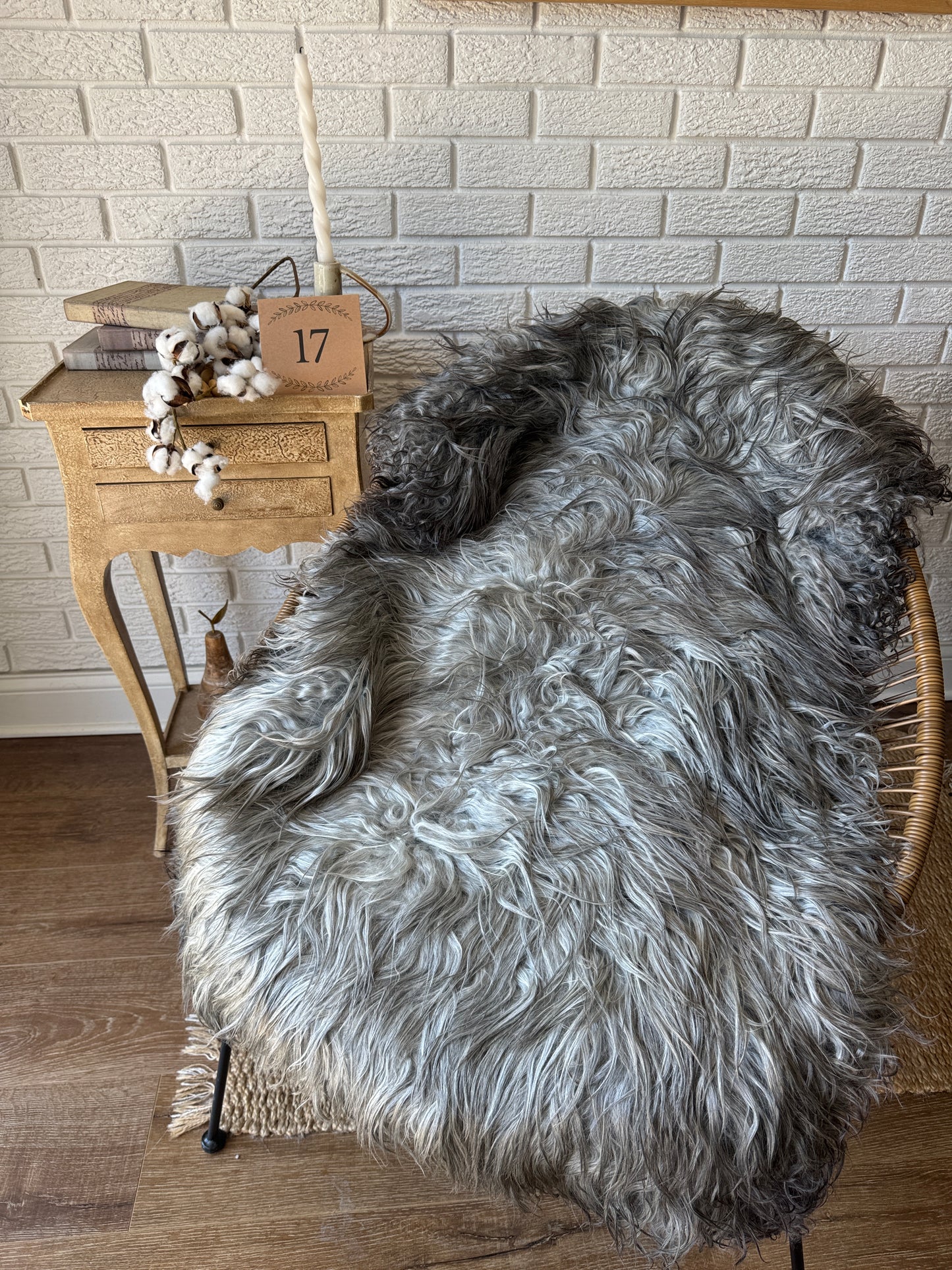 🐑 Beautiful Genuine Gotland Sheepskin Rug — Long Wool 2–3"+, Organic & Sustainable