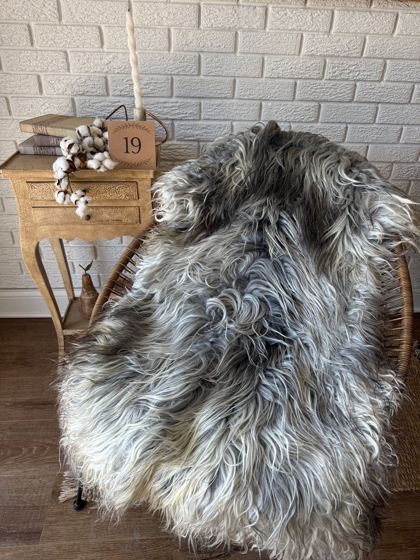 🐑 Beautiful Genuine Gotland Sheepskin Rug — Long Wool 2–3"+, Organic & Sustainable