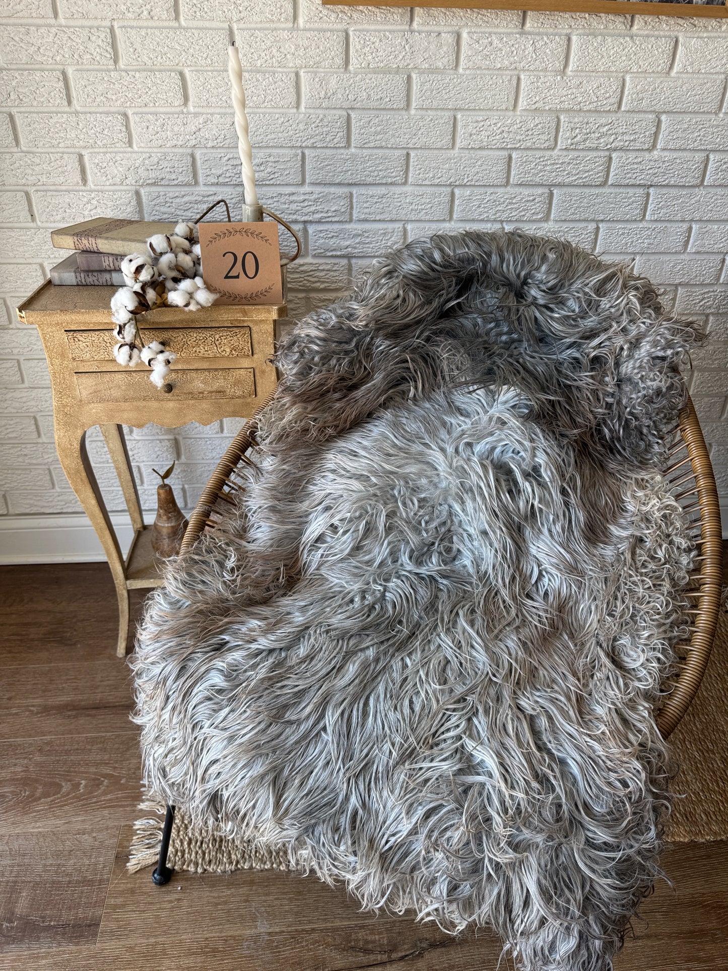 🐑 Beautiful Genuine Gotland Sheepskin Rug — Long Wool 2–3"+, Organic & Sustainable