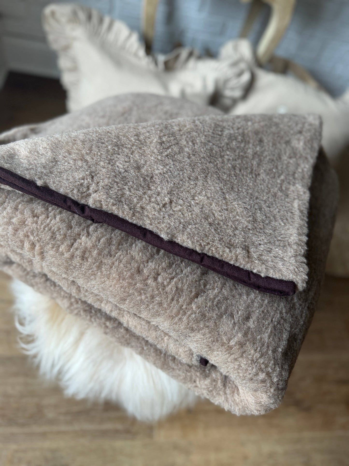 100% Organic Merino Wool Blanket, Winter Blanket, Handmade Blanket, Warm Blanket KC