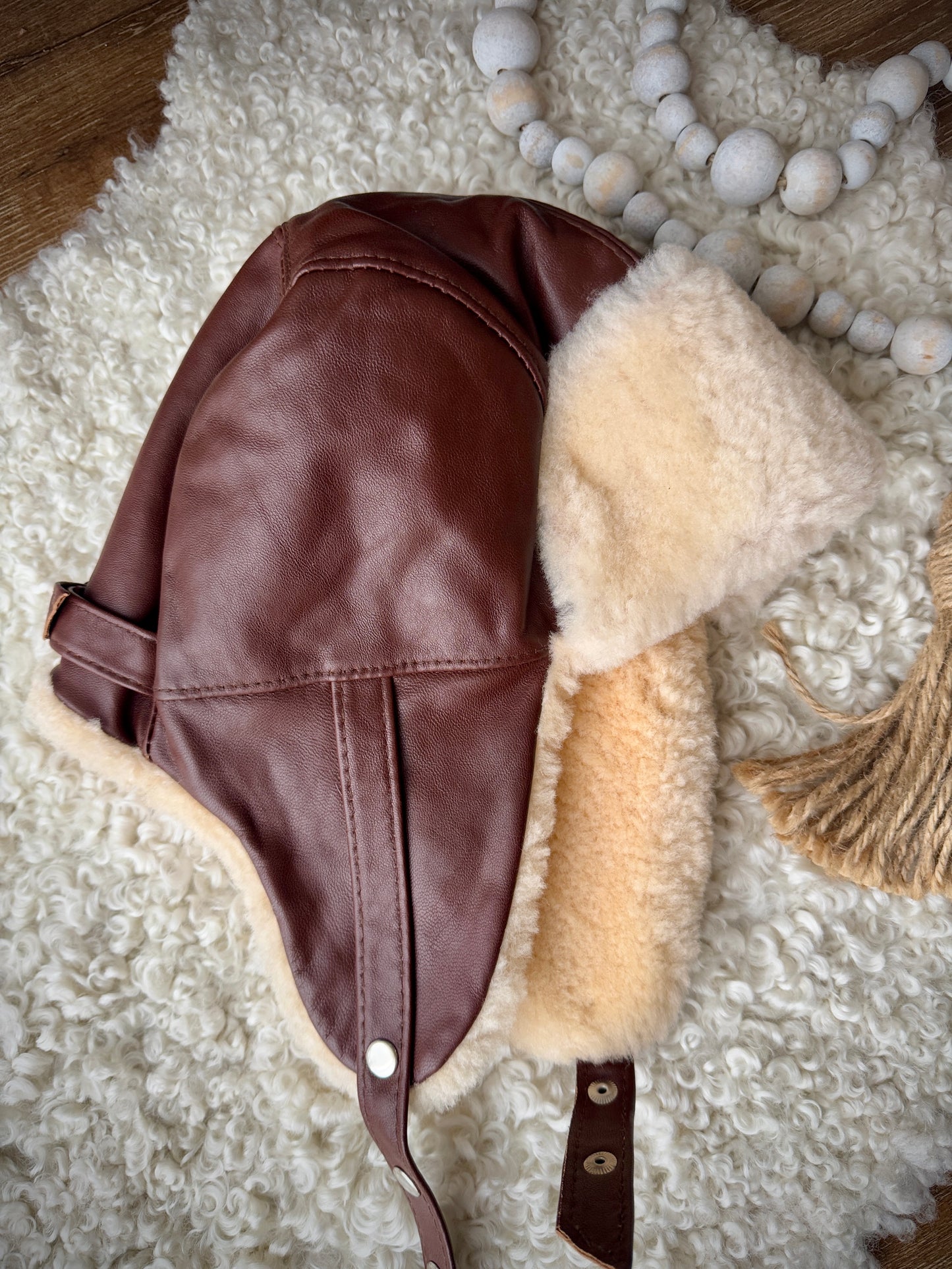 Pilot Aviator Bomber Hat Sheepskin Merino Wool Lined Handcrafted Sustainable Trendy