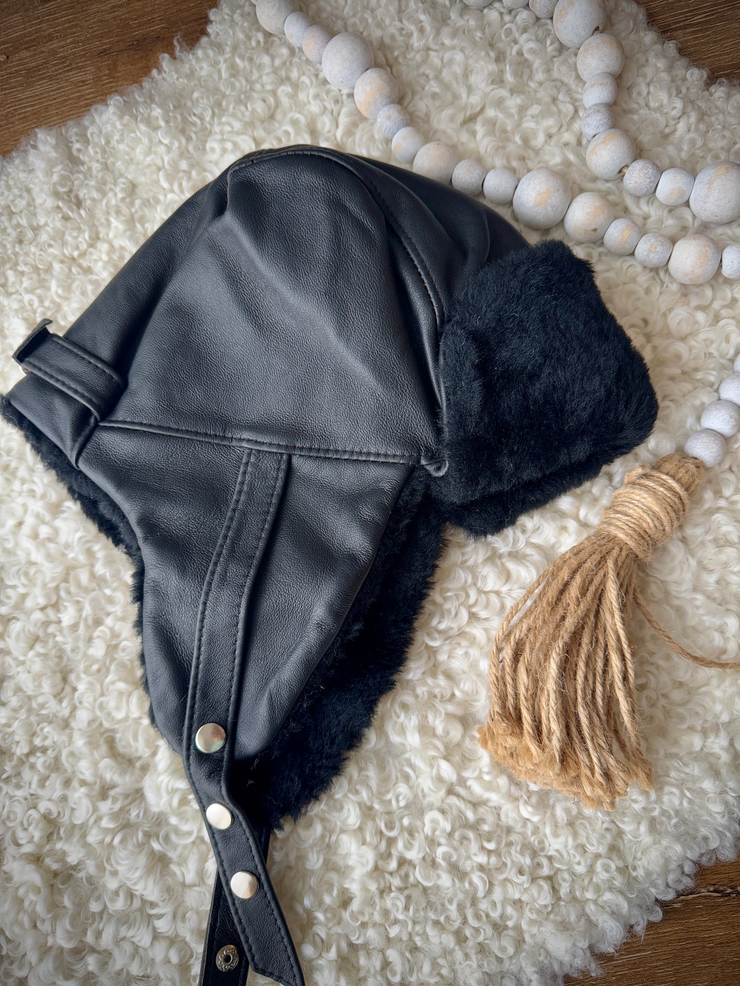 Pilot Aviator Bomber Hat Sheepskin Merino Wool Lined Handcrafted Sustainable Trendy