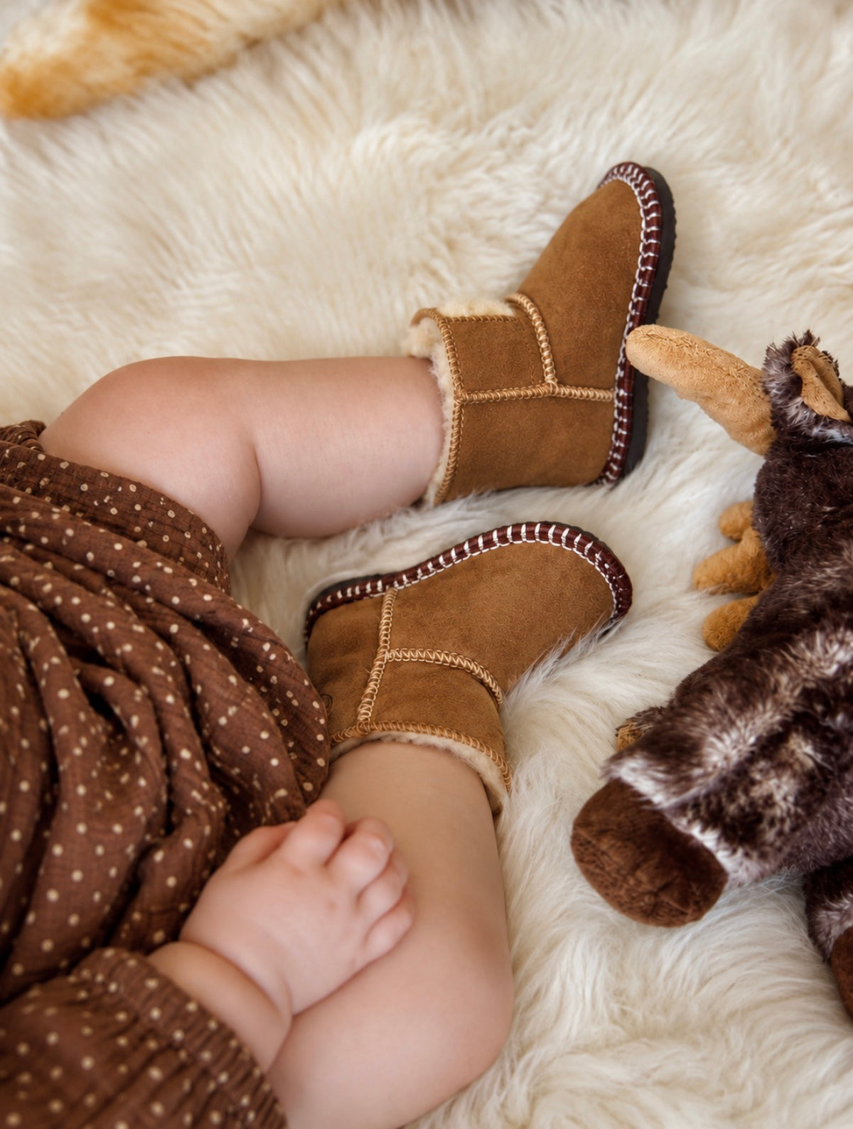 Kids Sheepskin Slippers with Rubber Soles – Genuine Merino Wool, Cozy Leather House Shoes