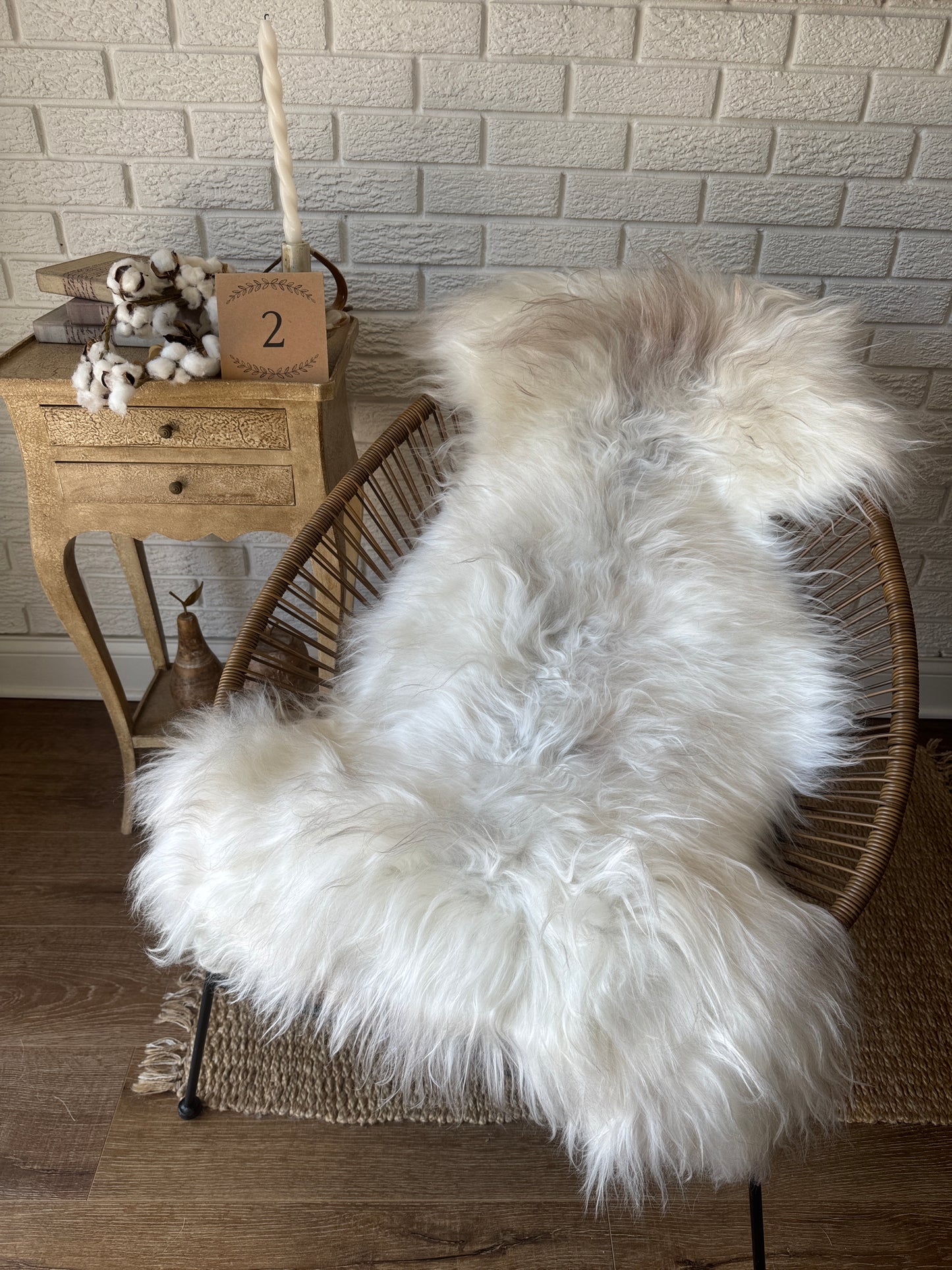 Follkee Rustic Icelandic Sheepskin Rug Throw Fur Rug Sheepskin Rug throw, natural sheepskin, real sheepskin rug, chair throw, all natural MEL42