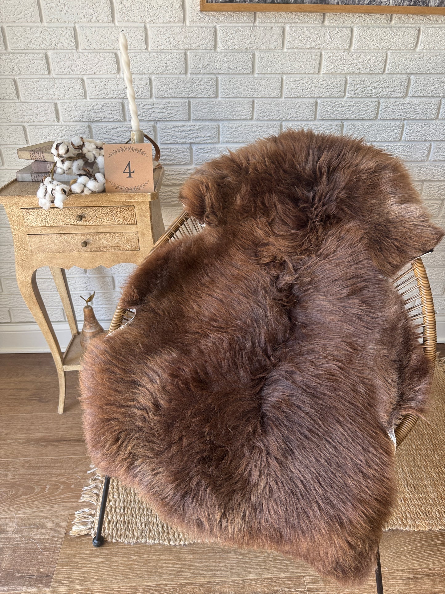 Follkee Rustic Icelandic Sheepskin Rug Throw Fur Rug Sheepskin Rug throw, natural sheepskin, real sheepskin rug, chair throw, all natural MEL42
