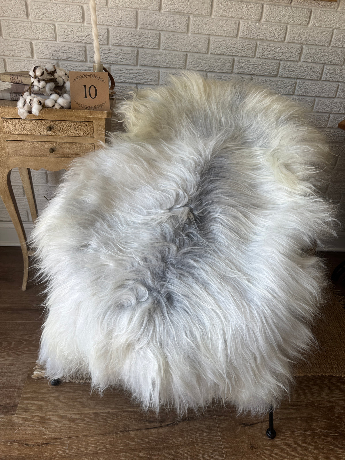 Follkee Rustic Icelandic Sheepskin Rug Throw Fur Rug Sheepskin Rug throw, natural sheepskin, real sheepskin rug, chair throw, all natural MEL42
