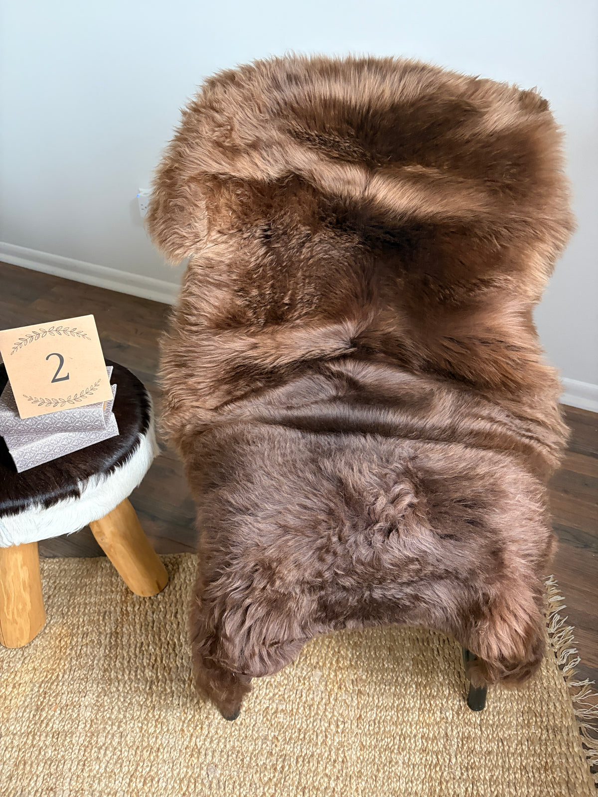 Natural Melerade Sheepskin Rug – Premium Genuine Sheepskin, Ultra Soft Wool Throw, Scandinavian Home Decor MEL44