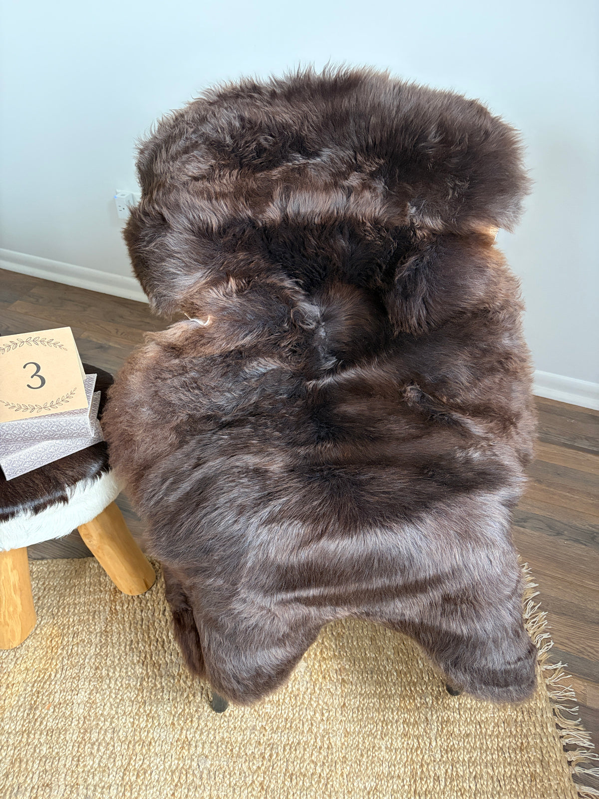 Natural Melerade Sheepskin Rug – Premium Genuine Sheepskin, Ultra Soft Wool Throw, Scandinavian Home Decor MEL44