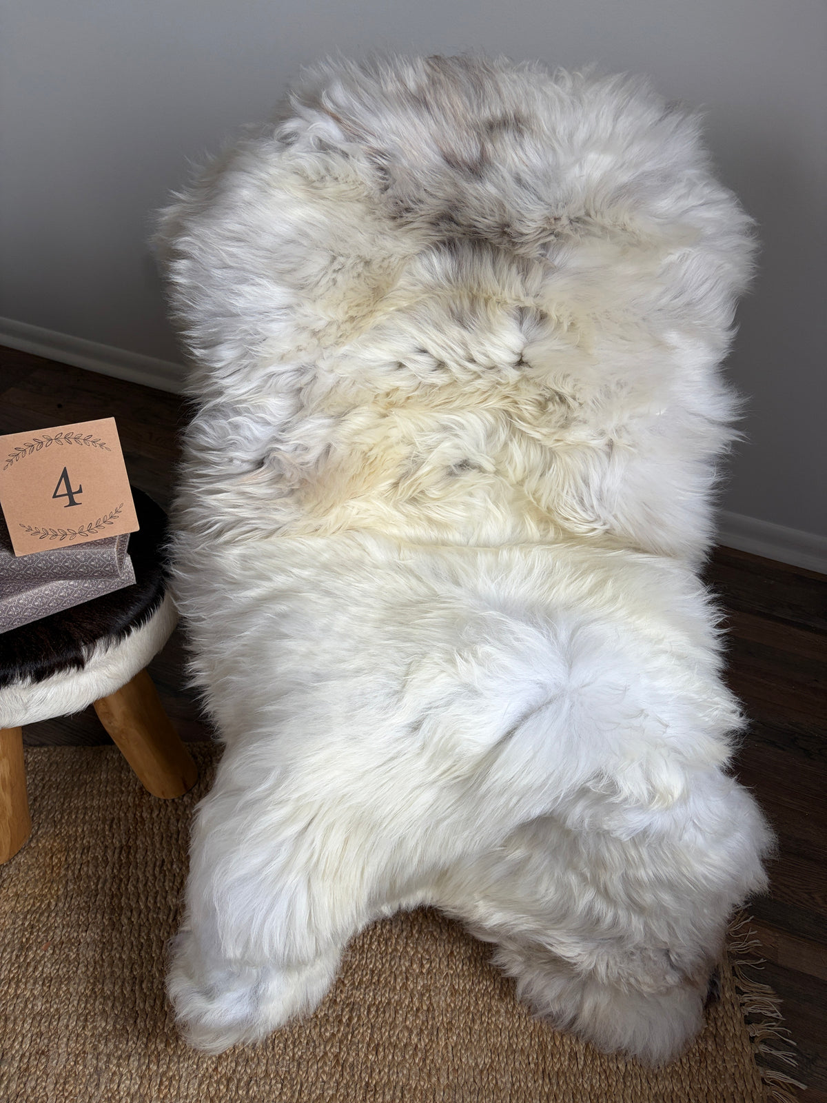 Natural Melerade Sheepskin Rug – Premium Genuine Sheepskin, Ultra Soft Wool Throw, Scandinavian Home Decor MEL44