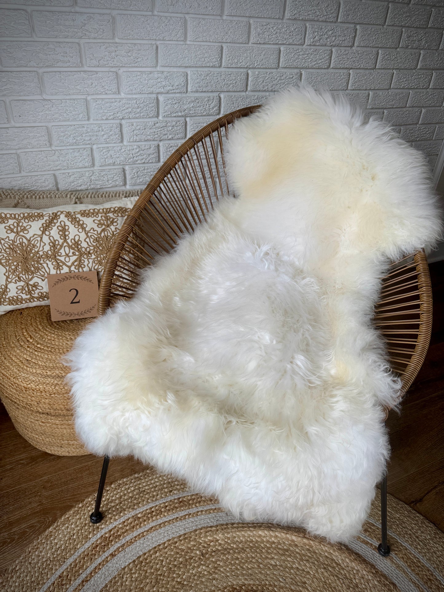 Barts Special 1 Sheepskin Rug Tones of White and Ivory White