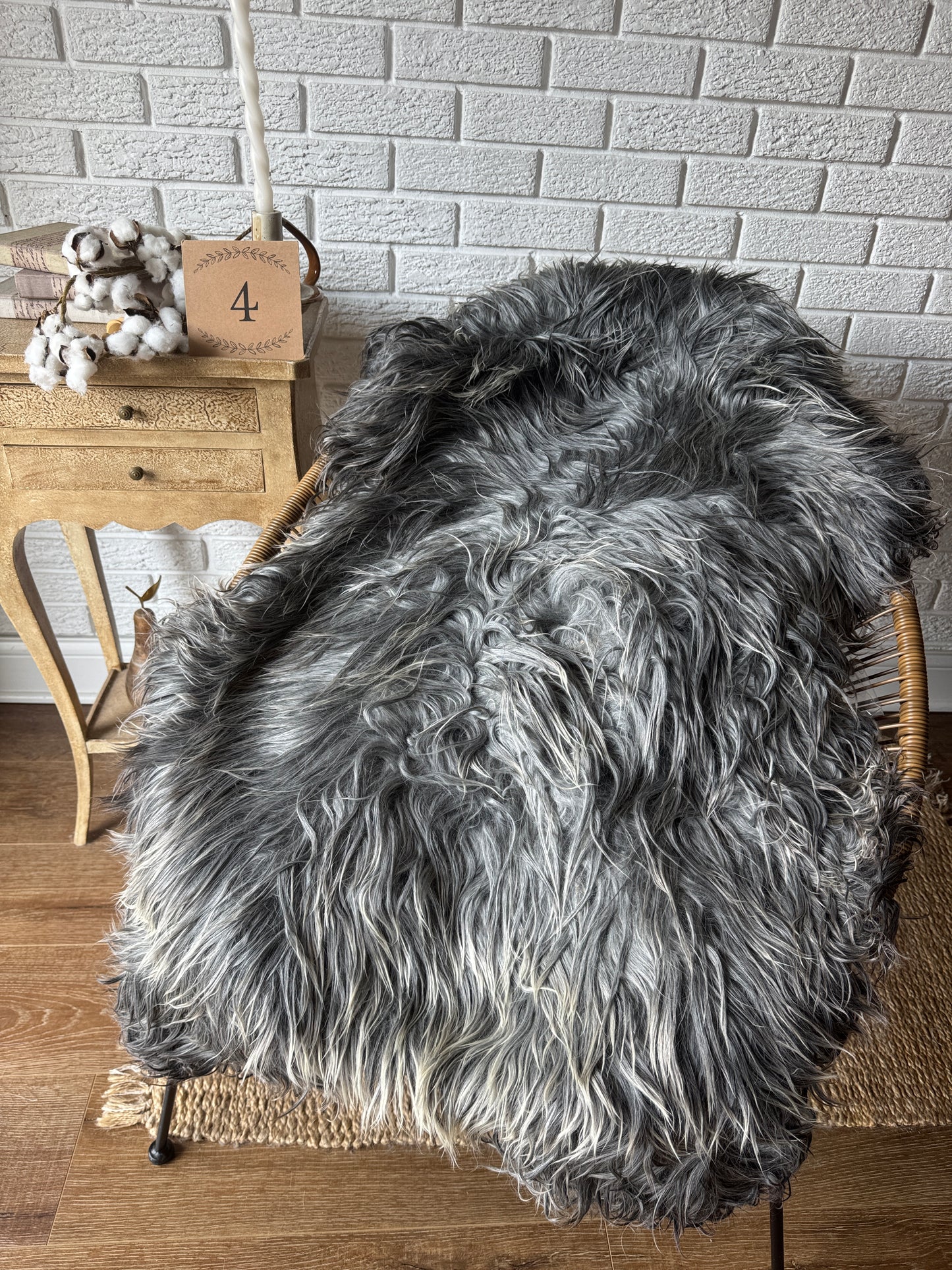 🐑 Beautiful Genuine Gotland Sheepskin Rug — Long Wool 2–3"+, Organic & Sustainable GD1