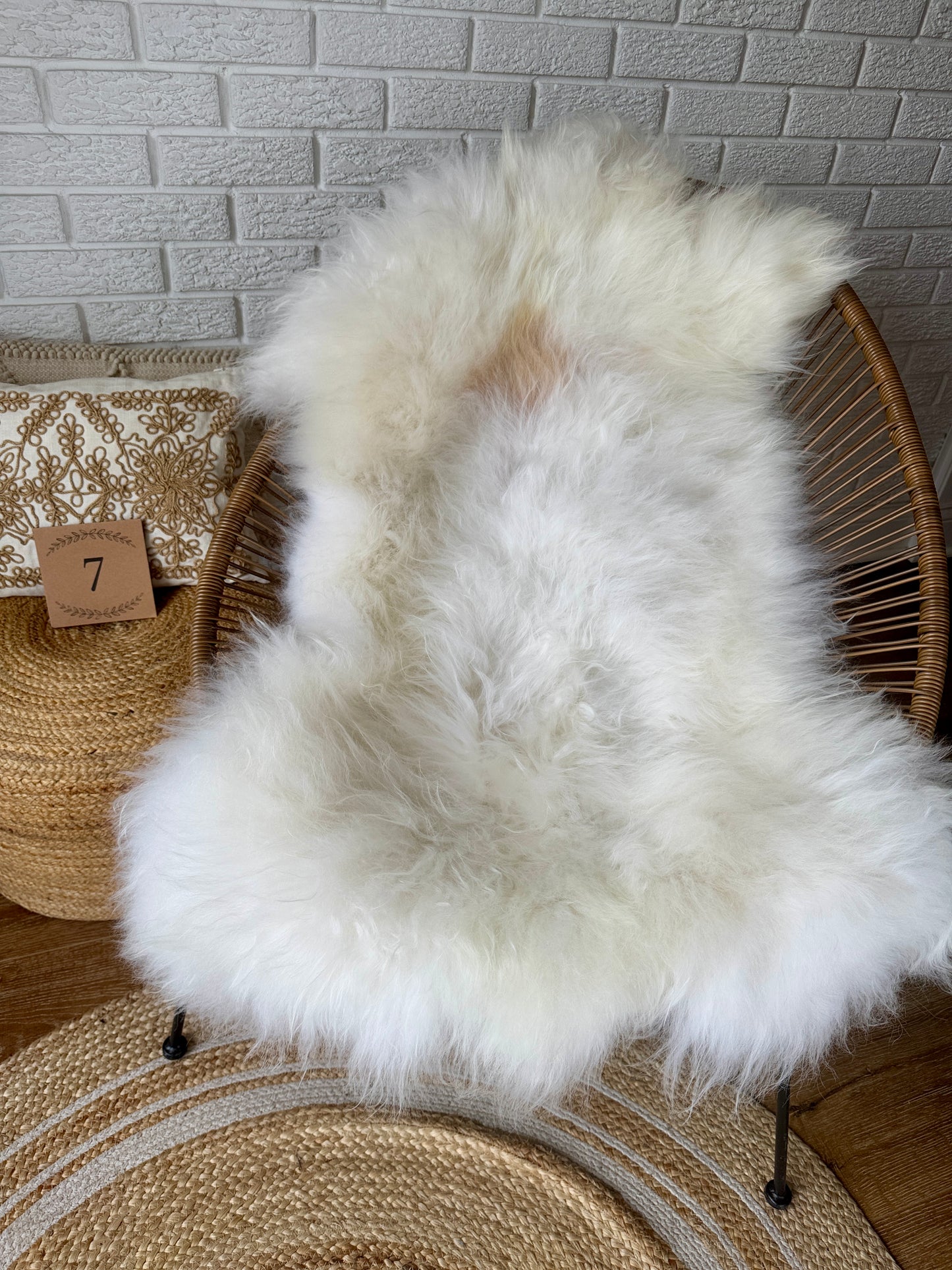 Barts Special 1 Sheepskin Rug Tones of White and Ivory White