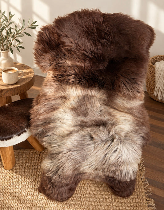 Natural Melerade Sheepskin Rug – Premium Genuine Sheepskin, Ultra Soft Wool Throw, Scandinavian Home Decor MEL44