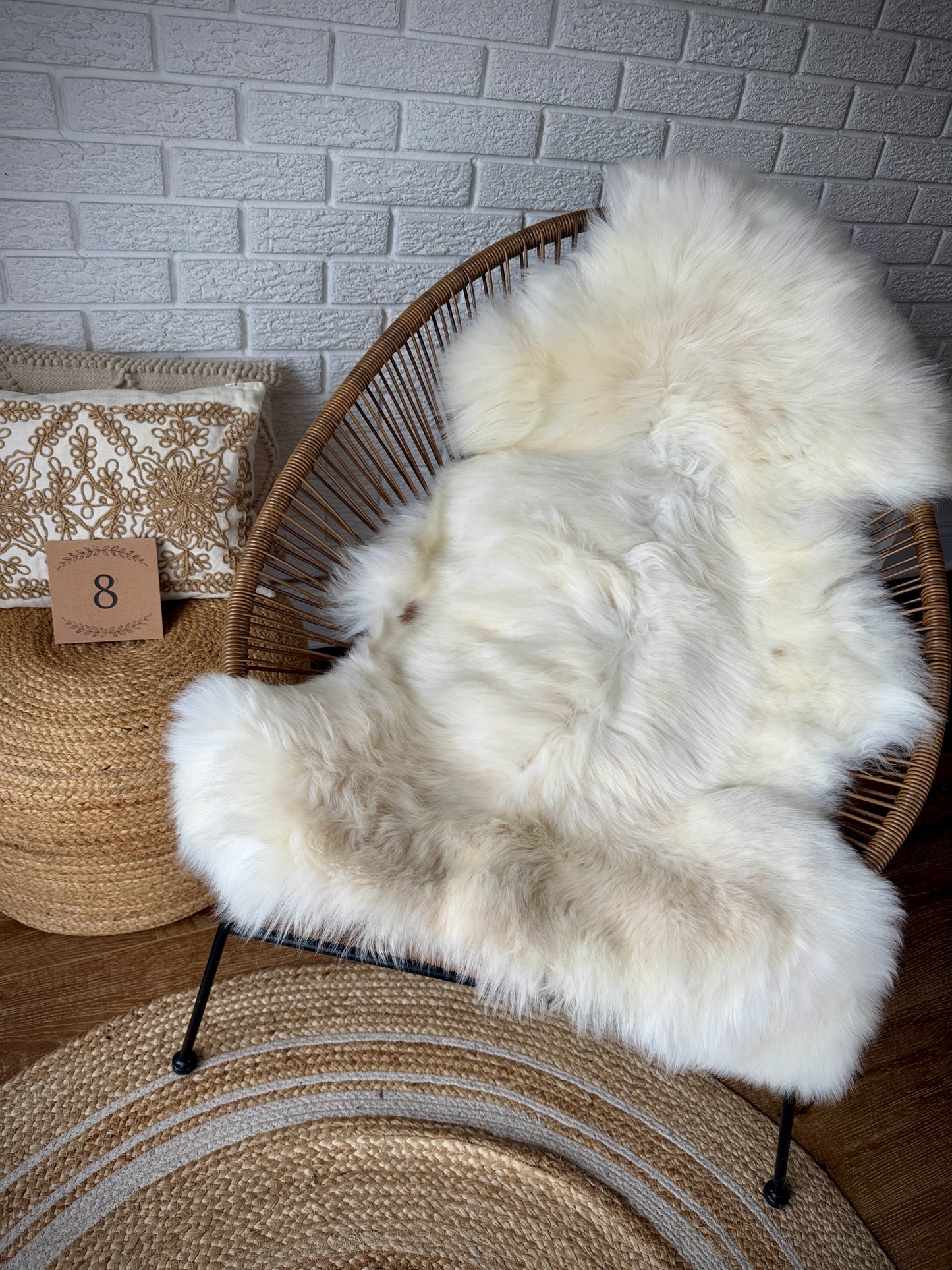 Barts Special 1 Sheepskin Rug Tones of White and Ivory White