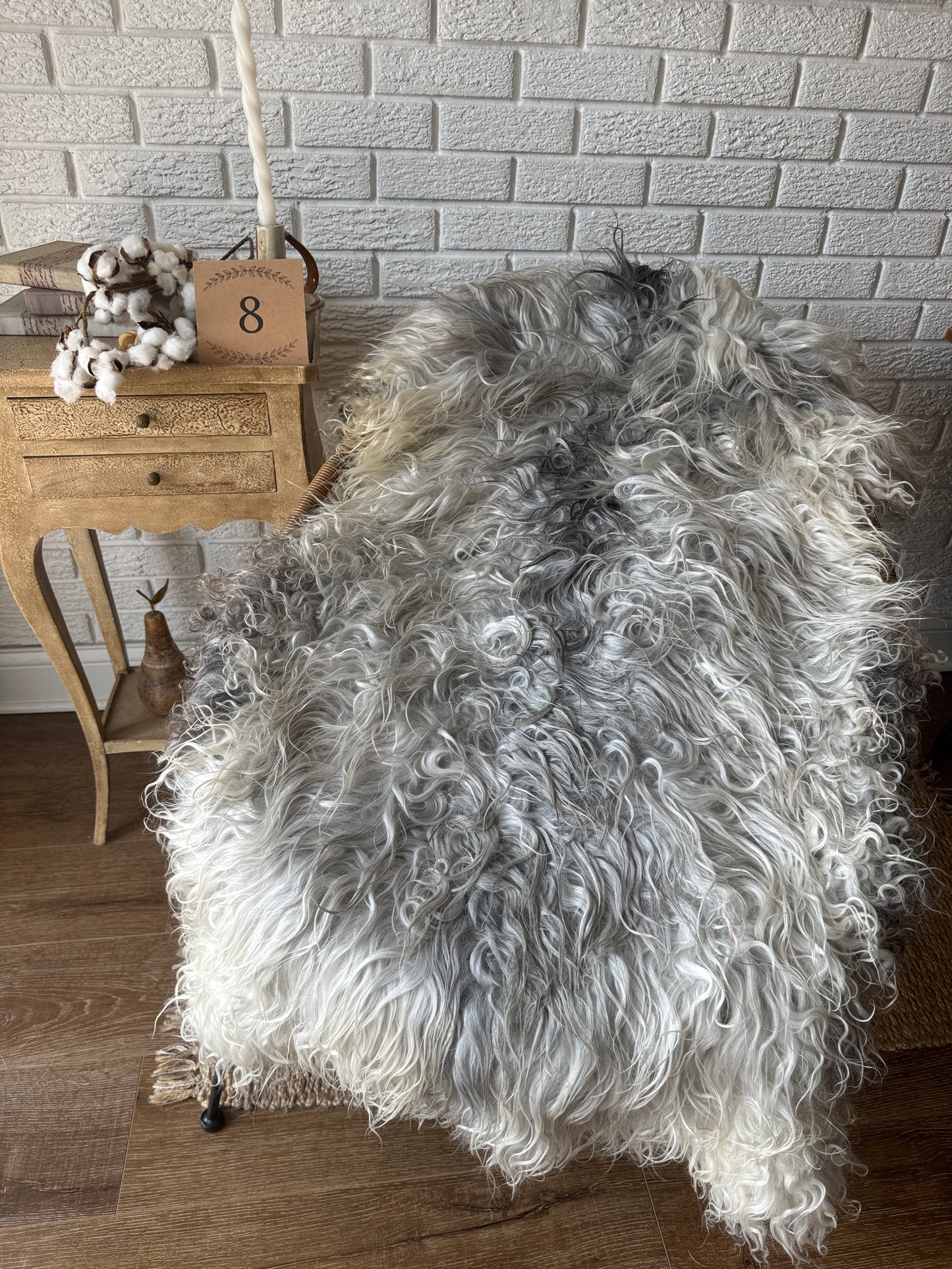 🐑 Beautiful Genuine Gotland Sheepskin Rug — Long Wool 2–3"+, Organic & Sustainable GD1