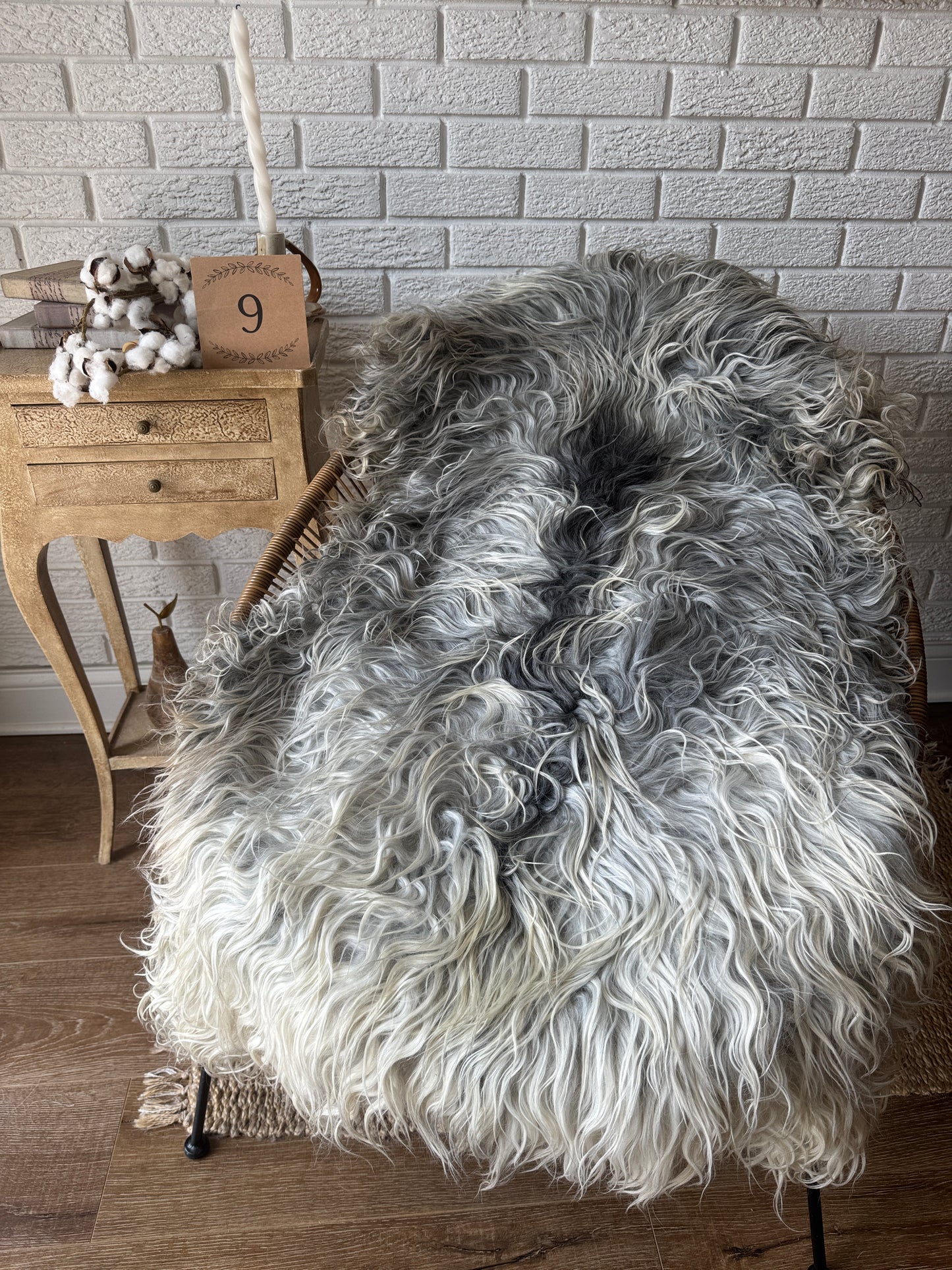 🐑 Beautiful Genuine Gotland Sheepskin Rug — Long Wool 2–3"+, Organic & Sustainable GD1