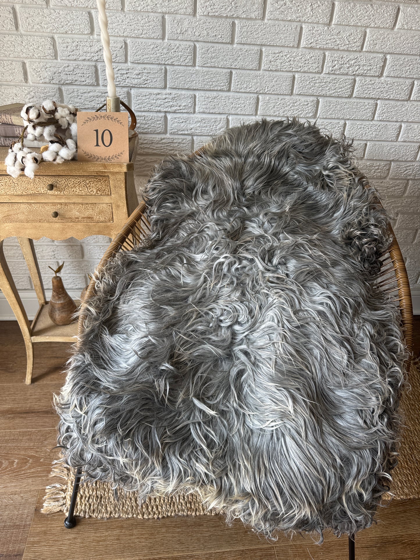 🐑 Beautiful Genuine Gotland Sheepskin Rug — Long Wool 2–3"+, Organic & Sustainable GD1