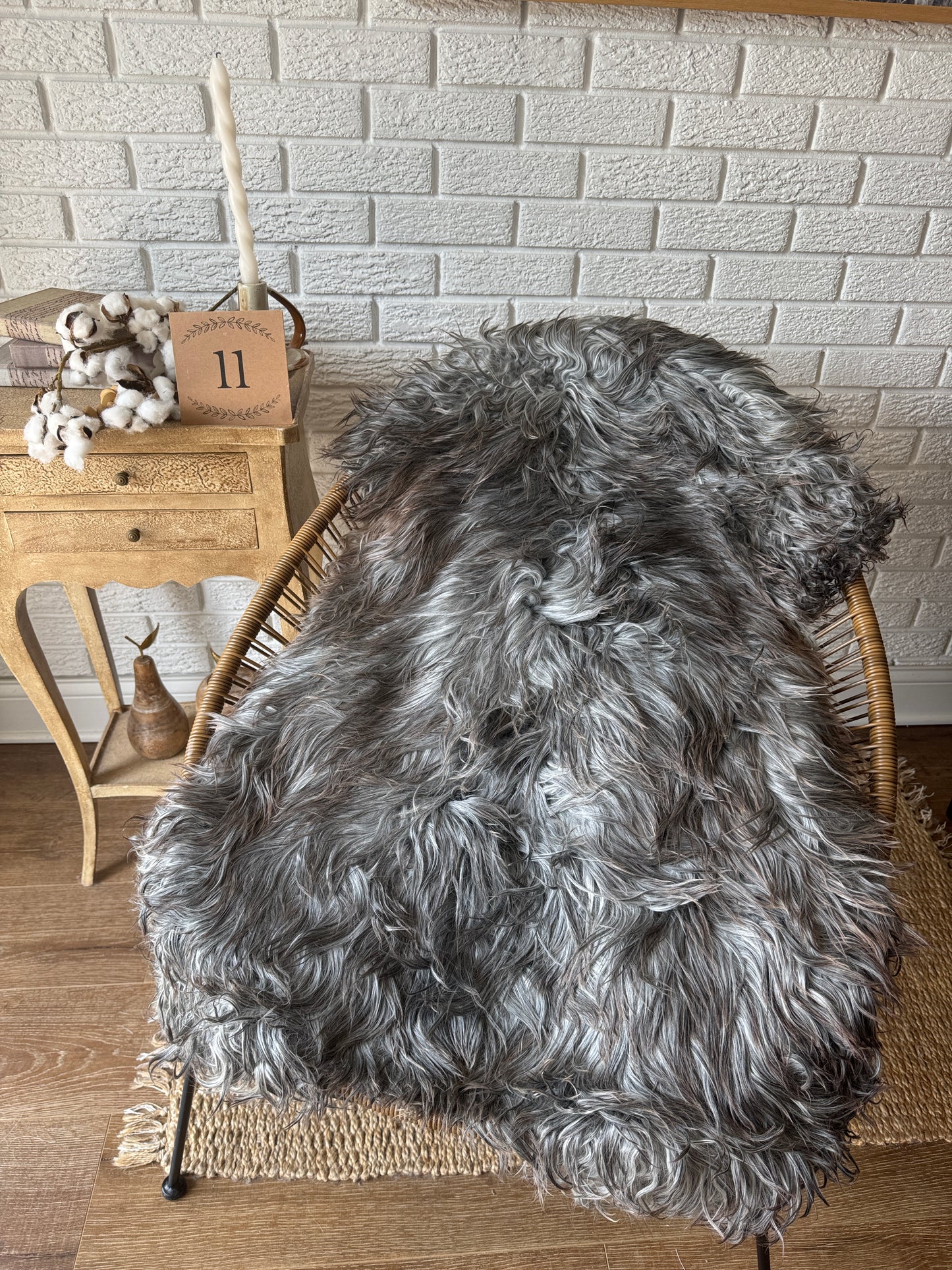 🐑 Beautiful Genuine Gotland Sheepskin Rug — Long Wool 2–3"+, Organic & Sustainable GD1