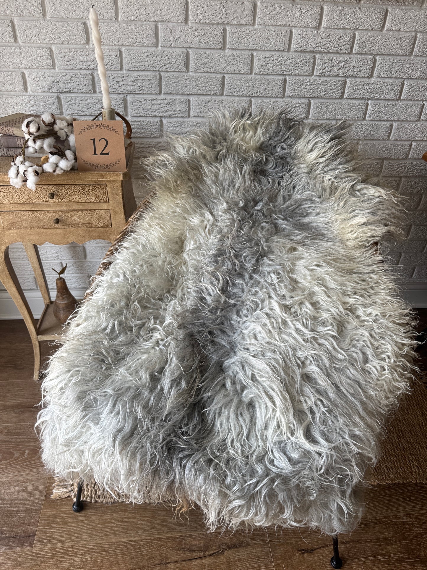 🐑 Beautiful Genuine Gotland Sheepskin Rug — Long Wool 2–3"+, Organic & Sustainable GD1