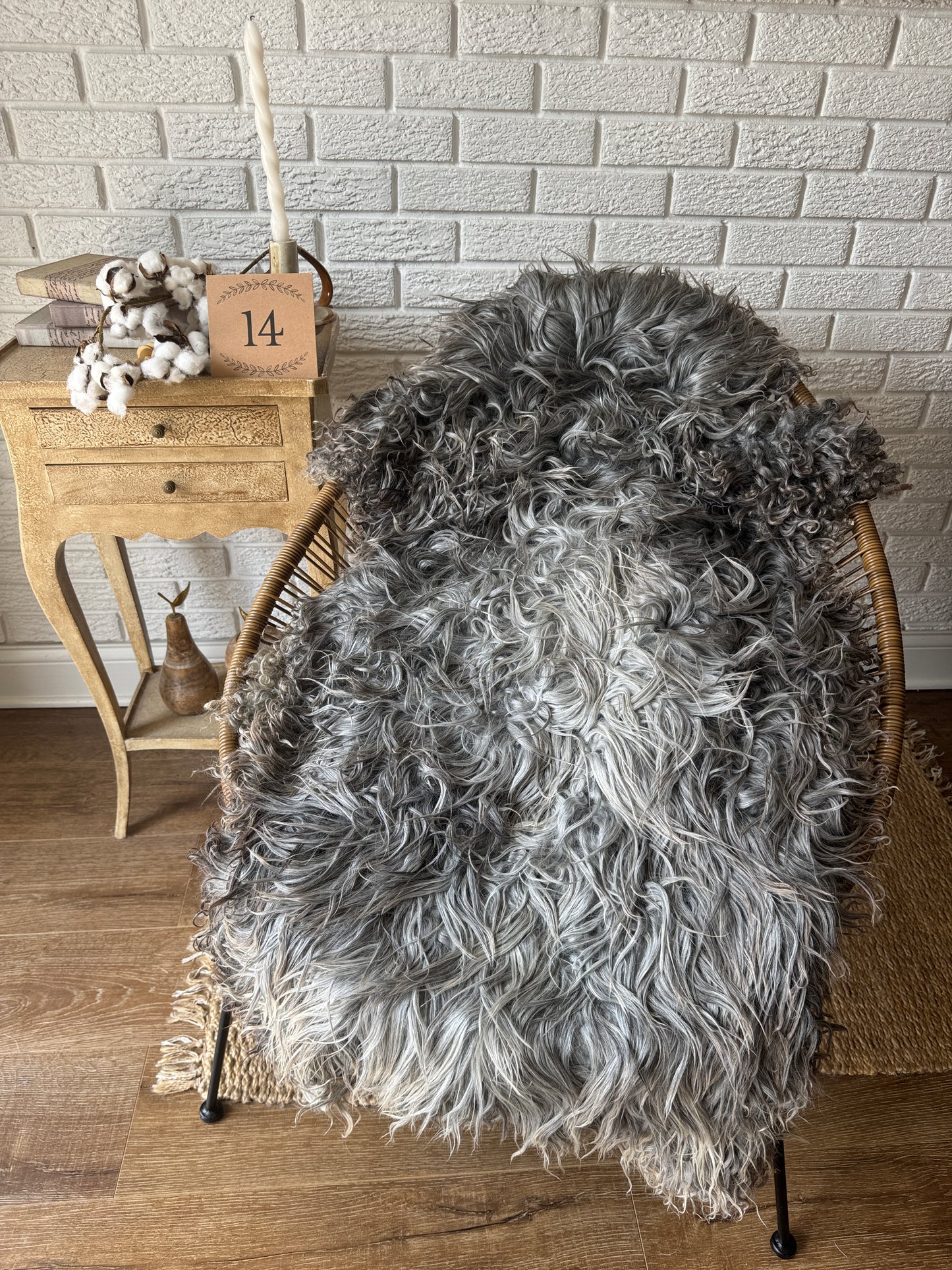 🐑 Beautiful Genuine Gotland Sheepskin Rug — Long Wool 2–3"+, Organic & Sustainable GD1