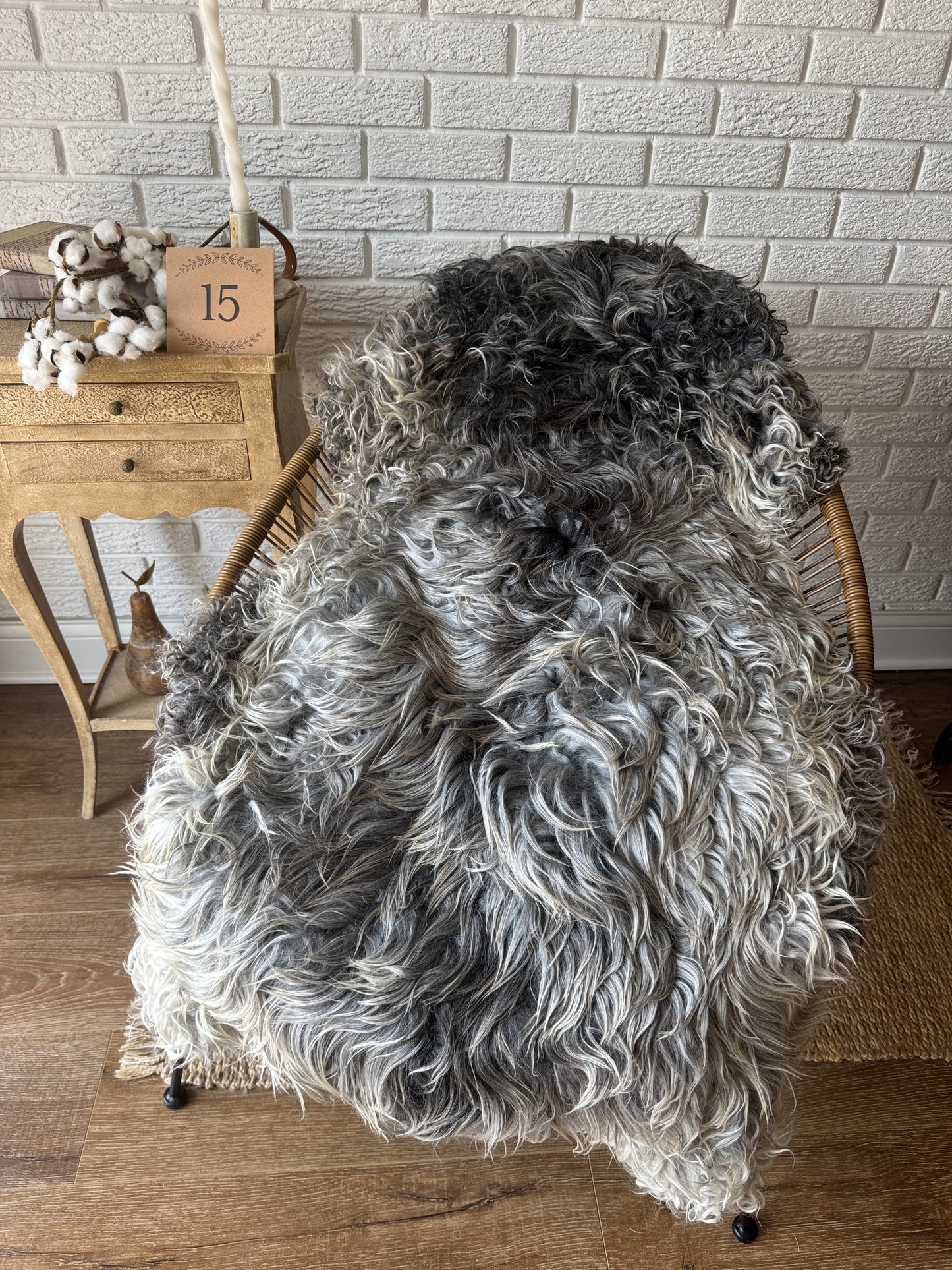 🐑 Beautiful Genuine Gotland Sheepskin Rug — Long Wool 2–3"+, Organic & Sustainable GD1