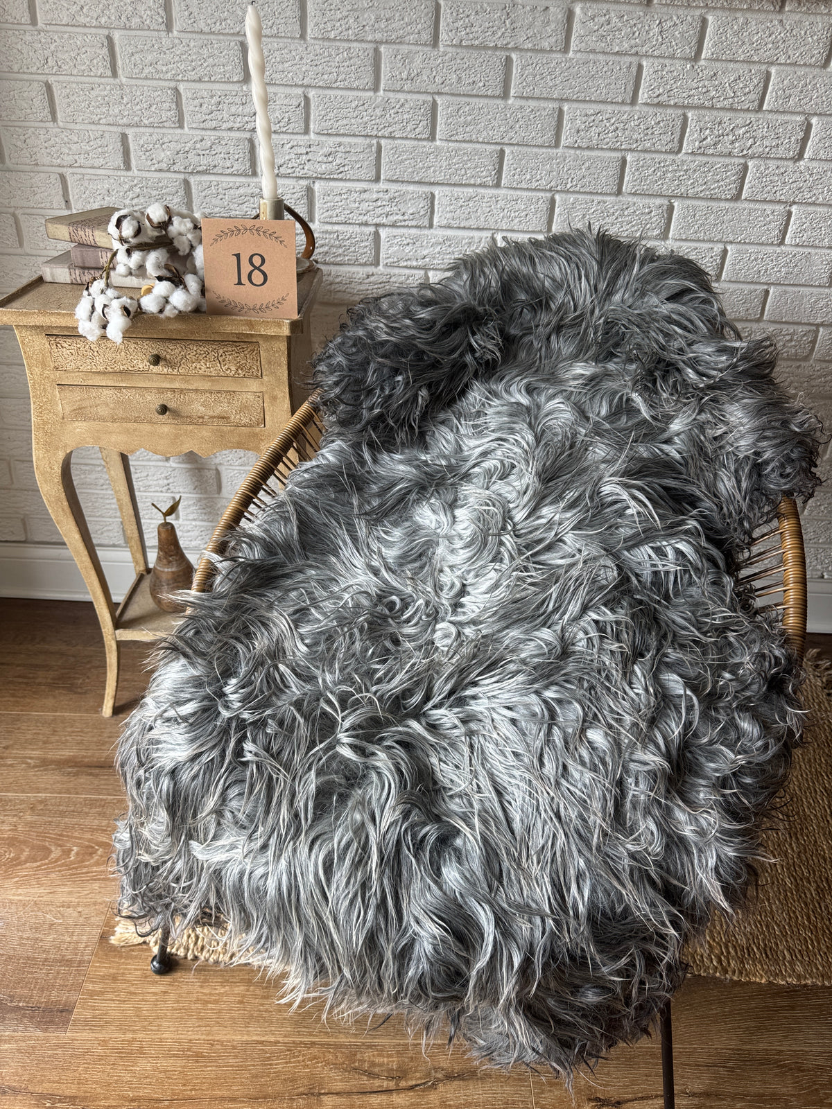 🐑 Beautiful Genuine Gotland Sheepskin Rug — Long Wool 2–3"+, Organic & Sustainable GD1