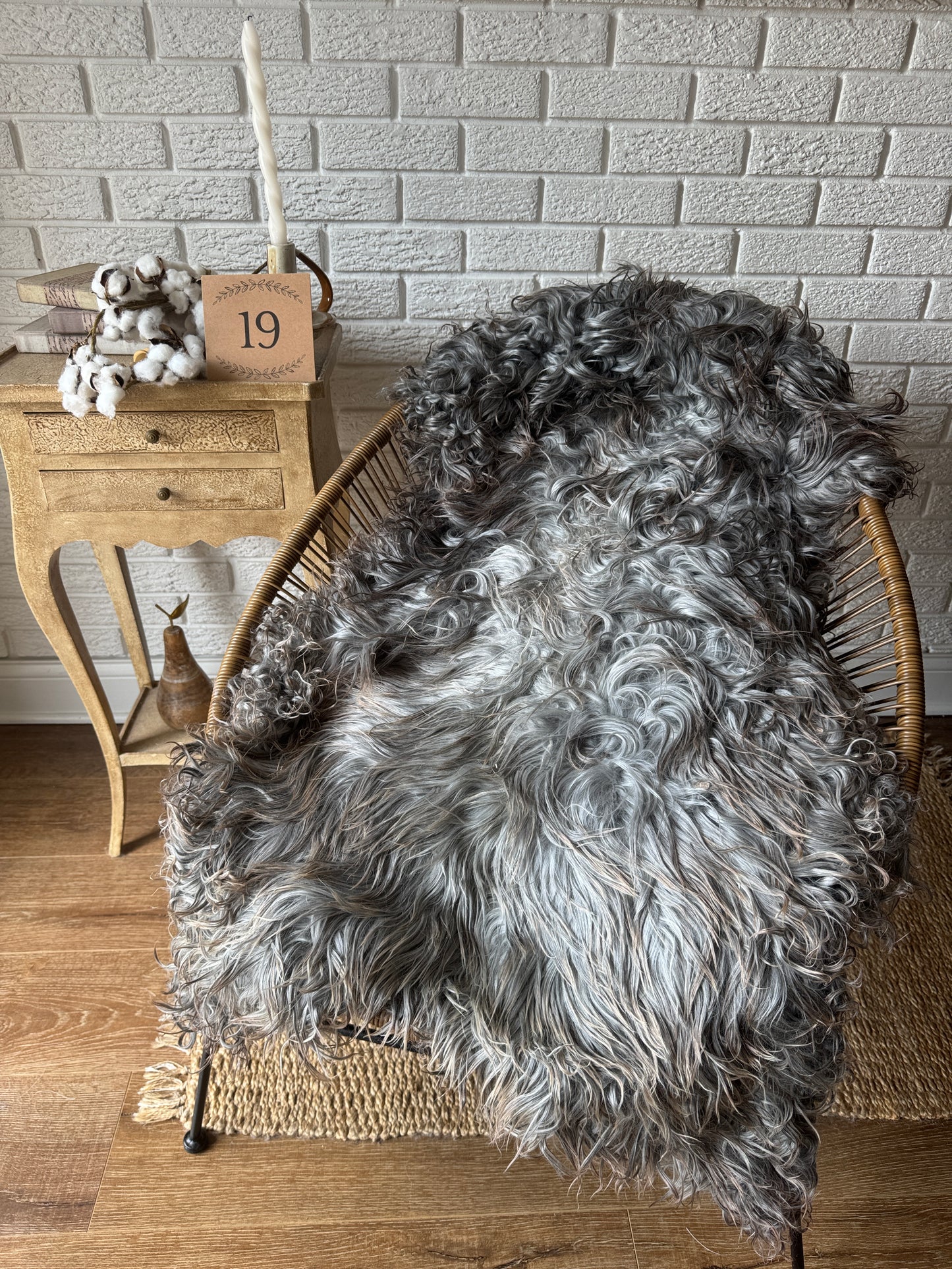 🐑 Beautiful Genuine Gotland Sheepskin Rug — Long Wool 2–3"+, Organic & Sustainable GD1
