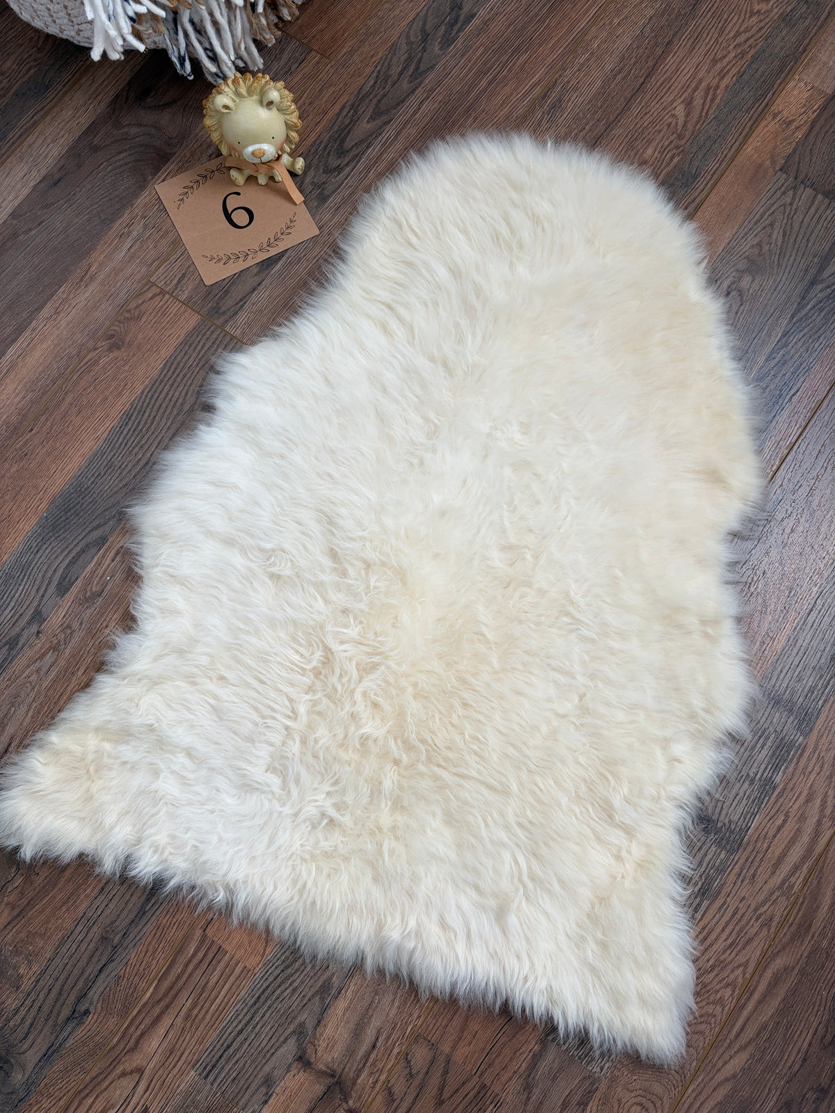 Natural American Jacob Sheepskin Baby Mat – Ultra Soft Spotted Lambskin Rug, Tummy Time Play Mat & Nursery Decor