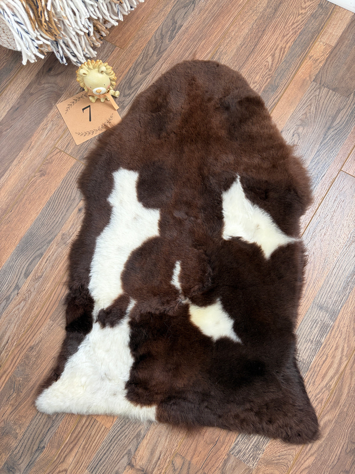 Natural American Jacob Sheepskin Baby Mat – Ultra Soft Spotted Lambskin Rug, Tummy Time Play Mat & Nursery Decor