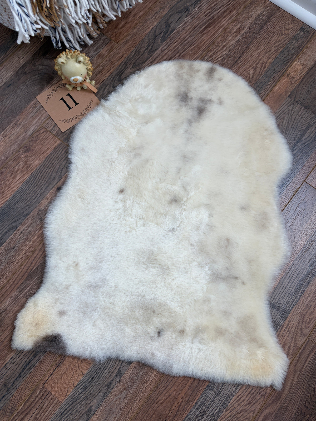 Natural American Jacob Sheepskin Baby Mat – Ultra Soft Spotted Lambskin Rug, Tummy Time Play Mat & Nursery Decor
