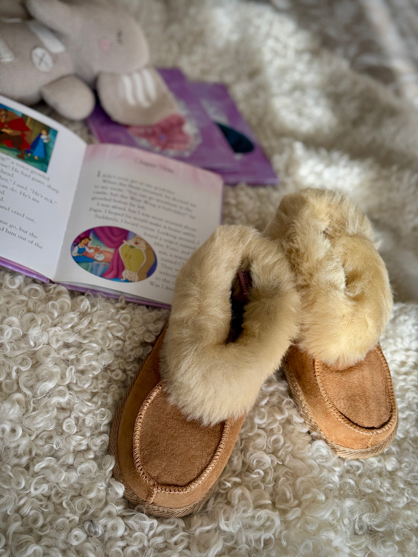 Follkee Kids Slippers House Shoes Handcrafted Wool 100% Leather