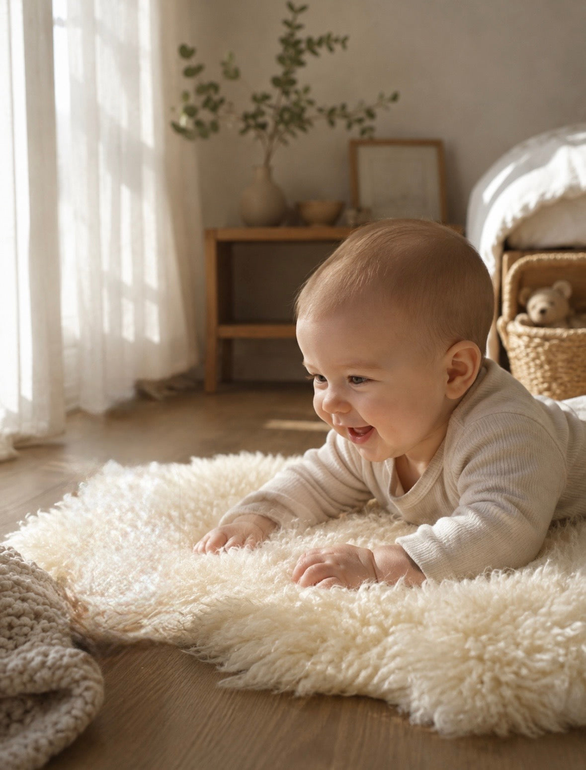 Organic Lambskin Baby Rug — Soothing Comfort for Better Sleep