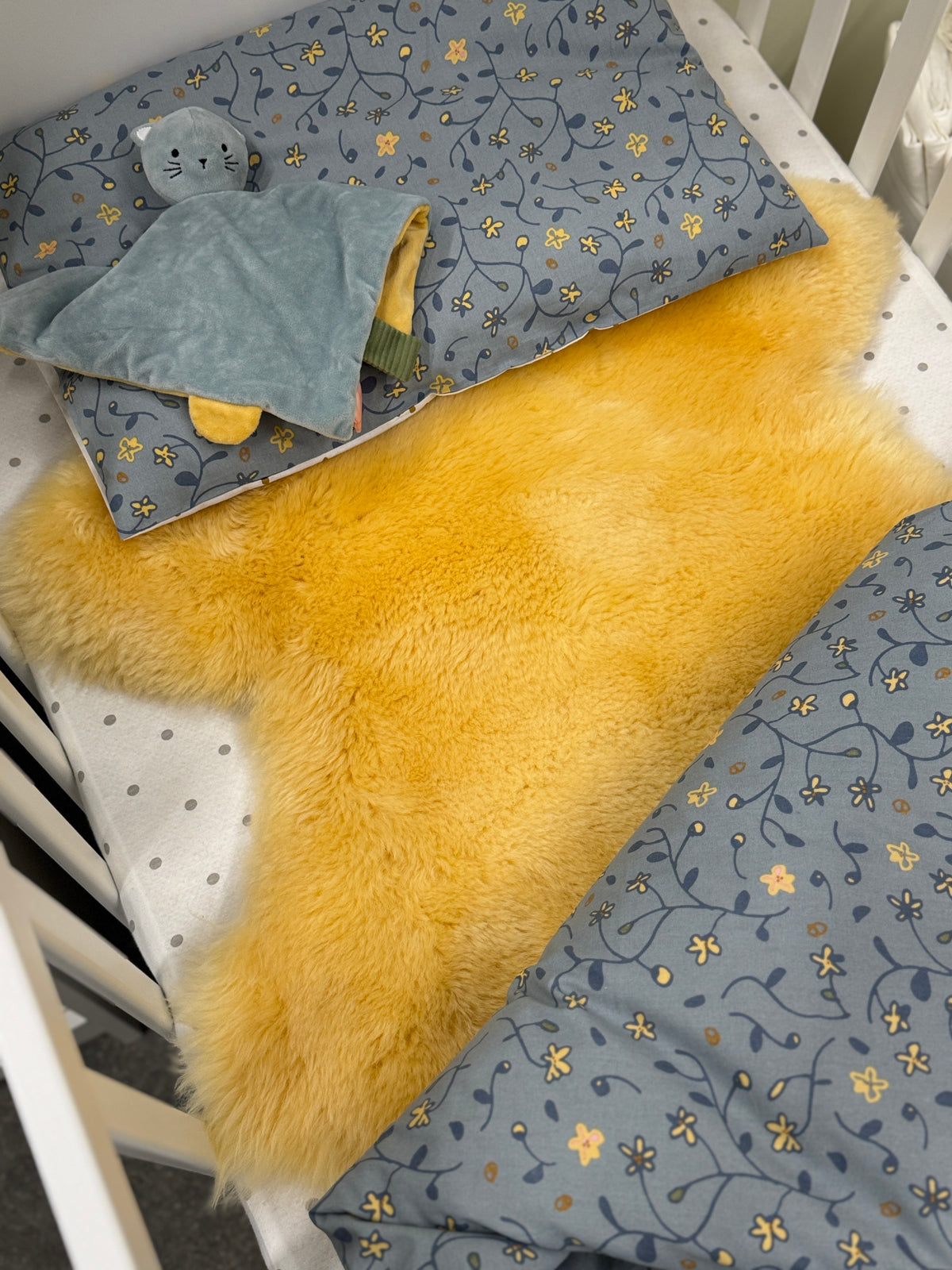 Nursery Sheepskin, Organic Relugan Sheepskin Mat – Natural, Hypoallergenic Short Wool