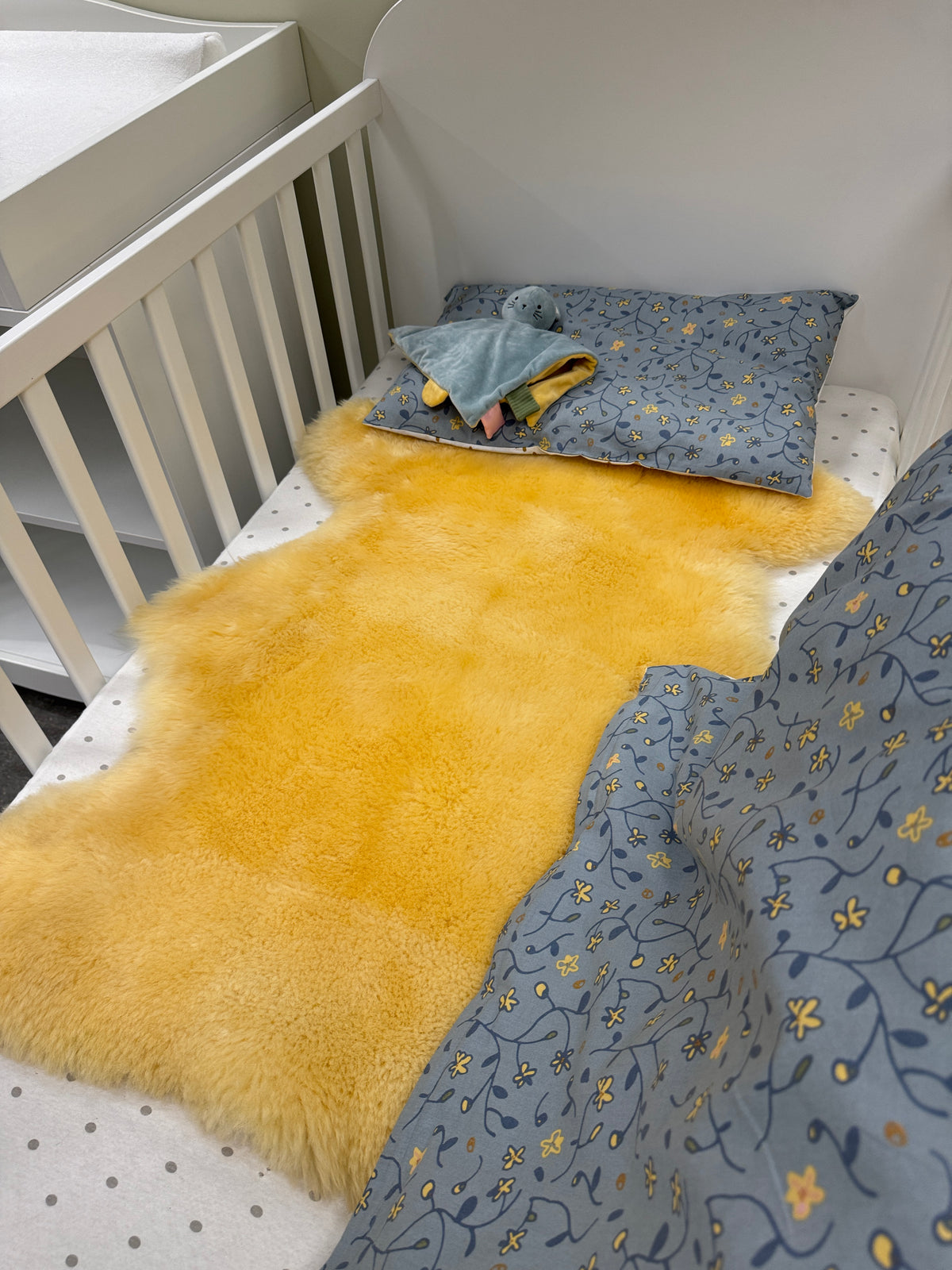 Nursery Sheepskin, Organic Relugan Sheepskin Mat – Natural, Hypoallergenic Short Wool
