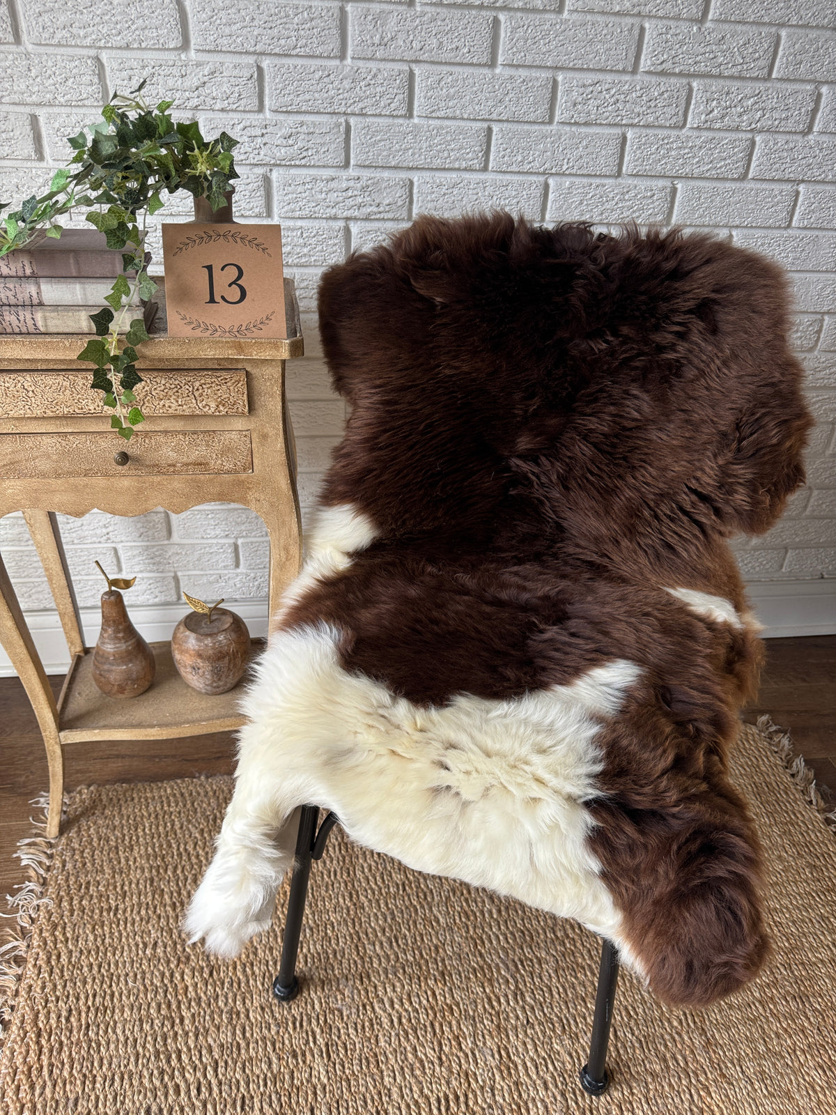Follkee Jakob Sheepskin • Natural Patterned Wool Pelt • Hand‑Selected Ultra Soft Short & Long Wool