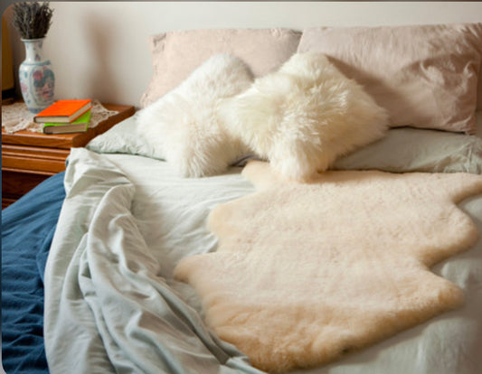 Nursery Sheepskin| Medical Natural Healthy Relugan Sheepskin Throw| Baby Throw| ECO-PACKING Sheepskin Fur| Bed pad