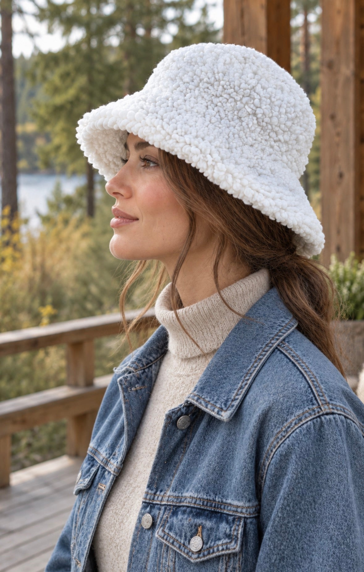 Trendy Wool Sheepskin Hat for Women – Cozy Winter Style, Natural Materials, Handmade Gift