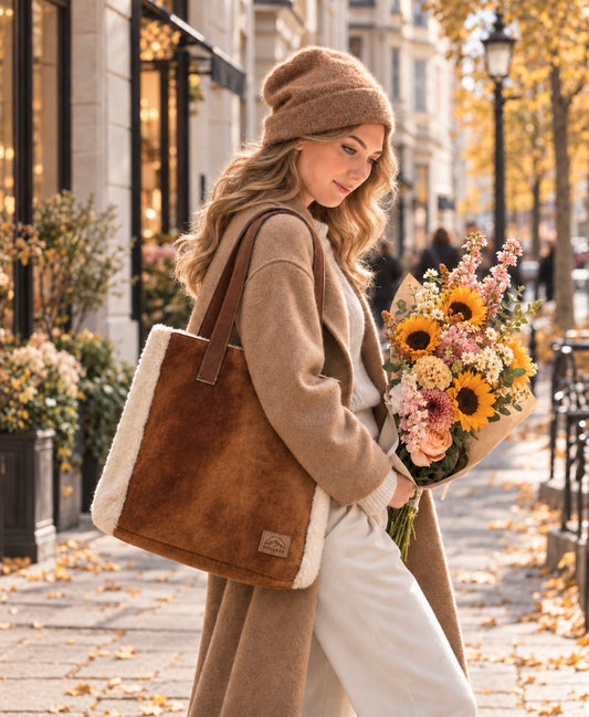 Shoulder Bag – Handmade Sheepskin Nature‑Inspired & Elegant